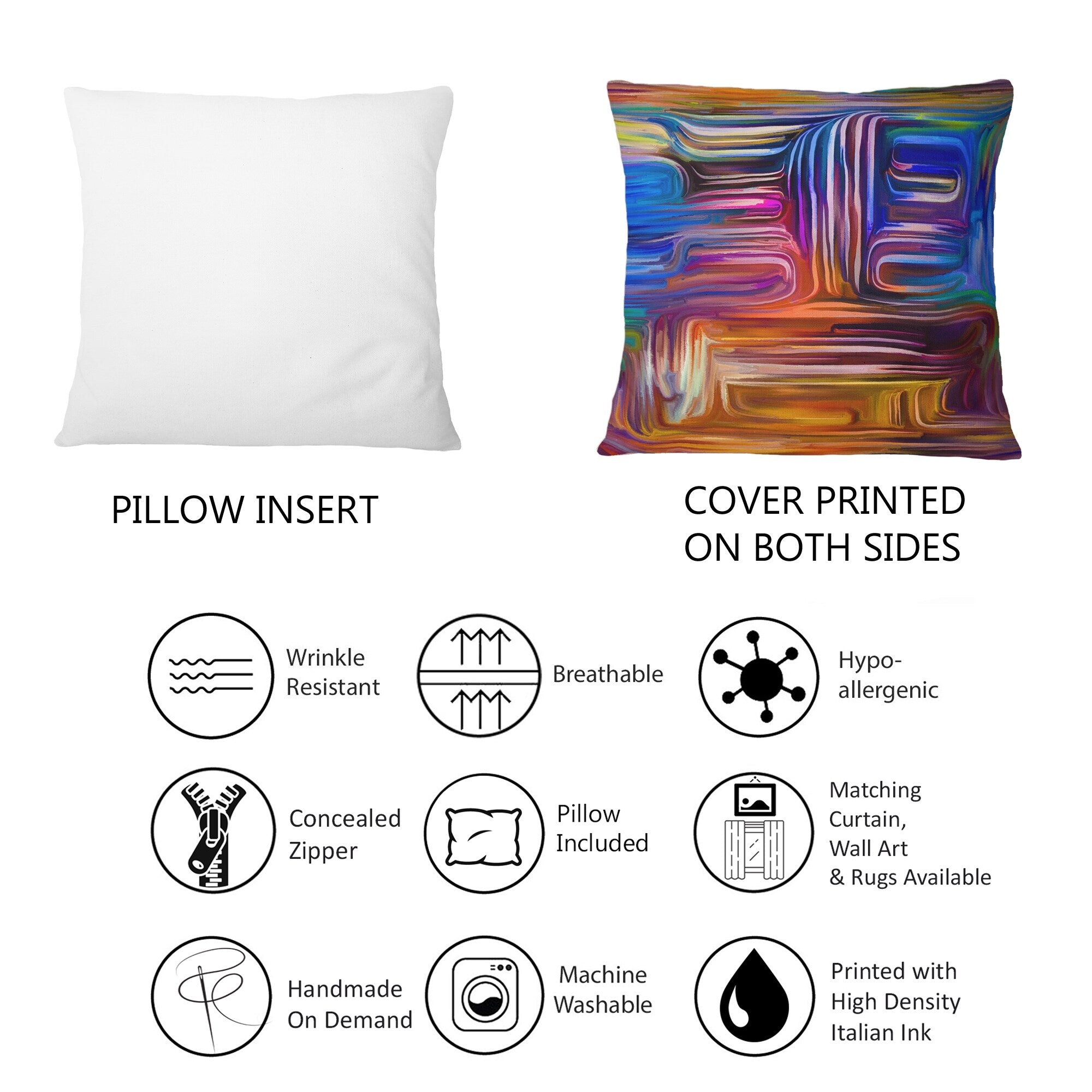 Designart 'Colour Fusion V' Modern Printed Throw Pillow