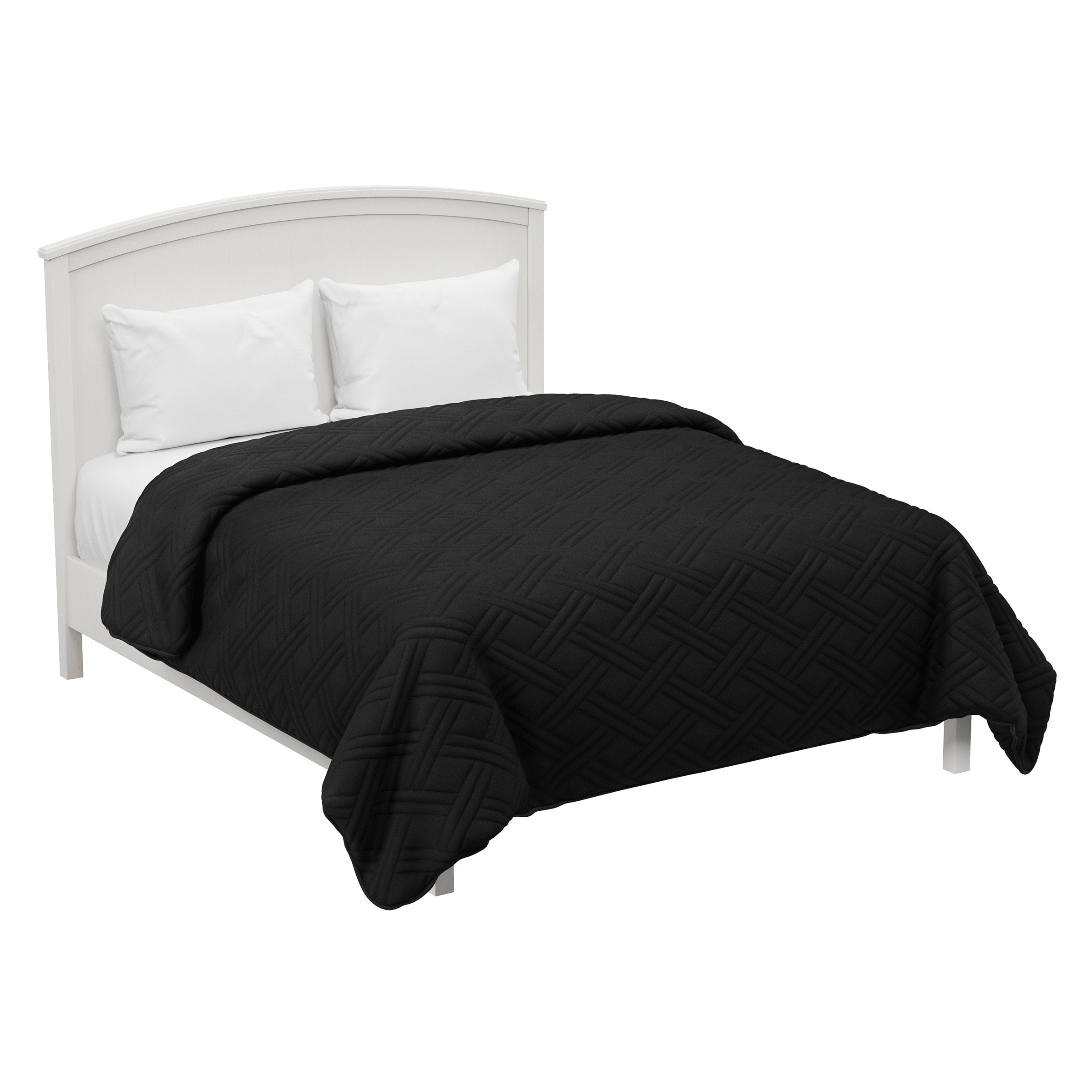 Quilt Coverlet - All-Season Washable Bedspread - Basket-Weave Polyester Bedding with Quilted Pattern by Windsor Home