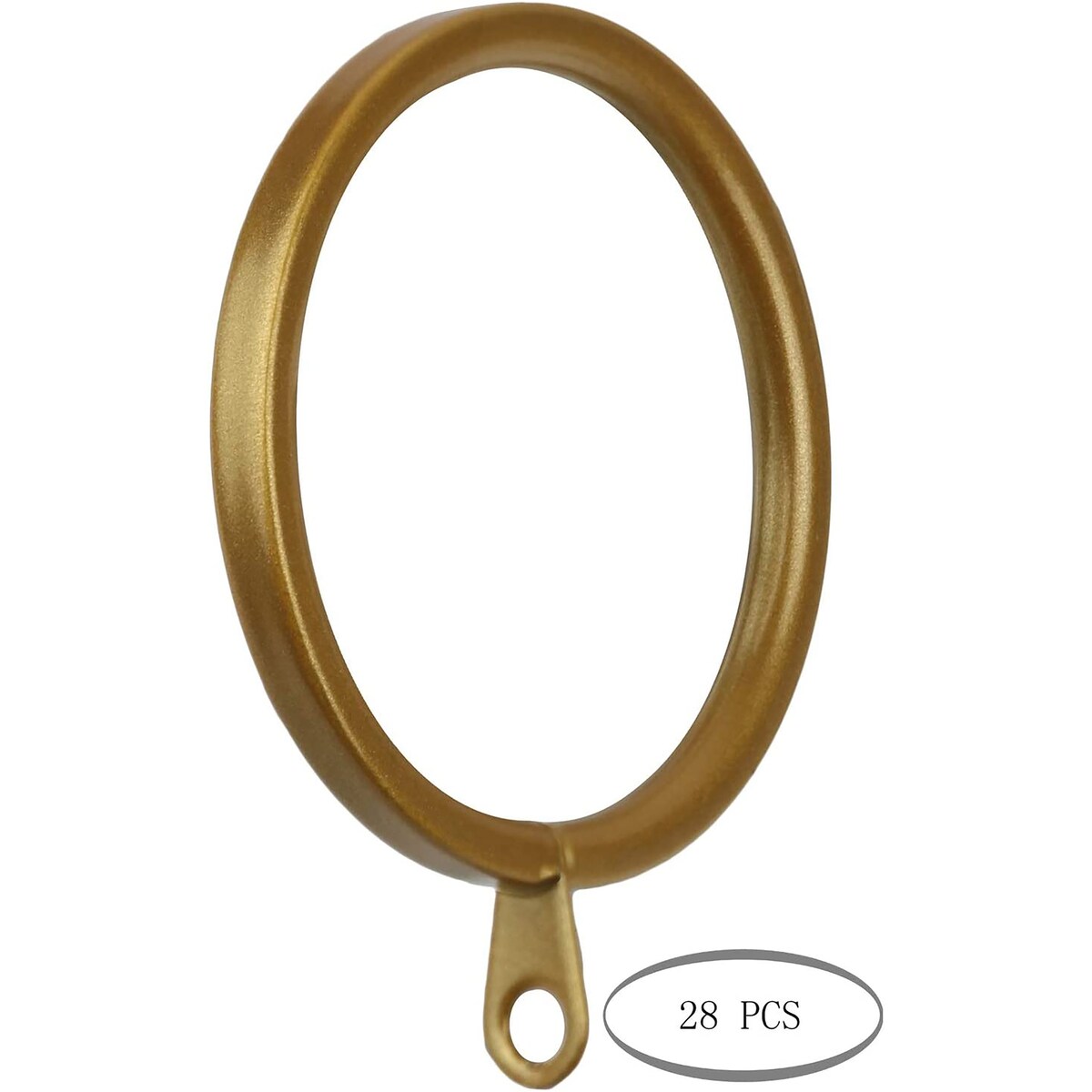 Meriville 1.5-Inch Inner Diameter Metal Flat Curtain Rings with Eyelets