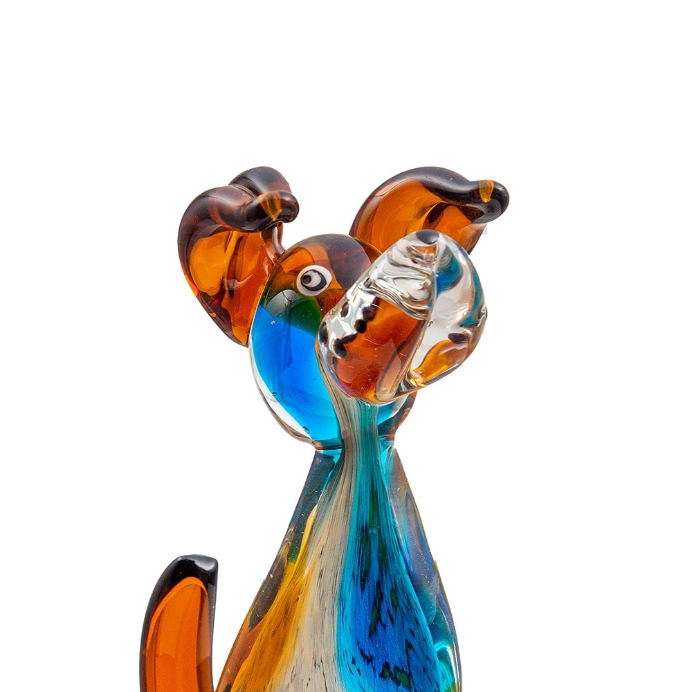 Maximo Dog Handcrafted Art Glass Figurine