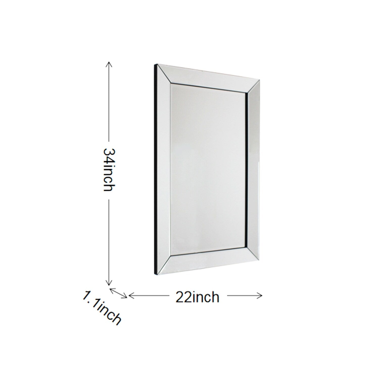 EPSILON Modern Beveled Rectangle Wall Mirror