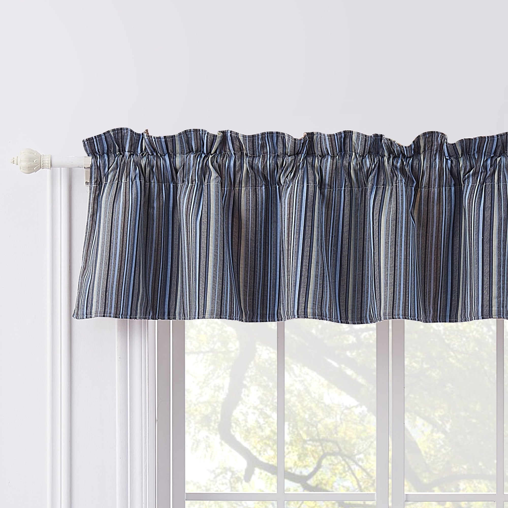 Greenland Home Fashions Katy Multi Striped Quilted Reversible Valance