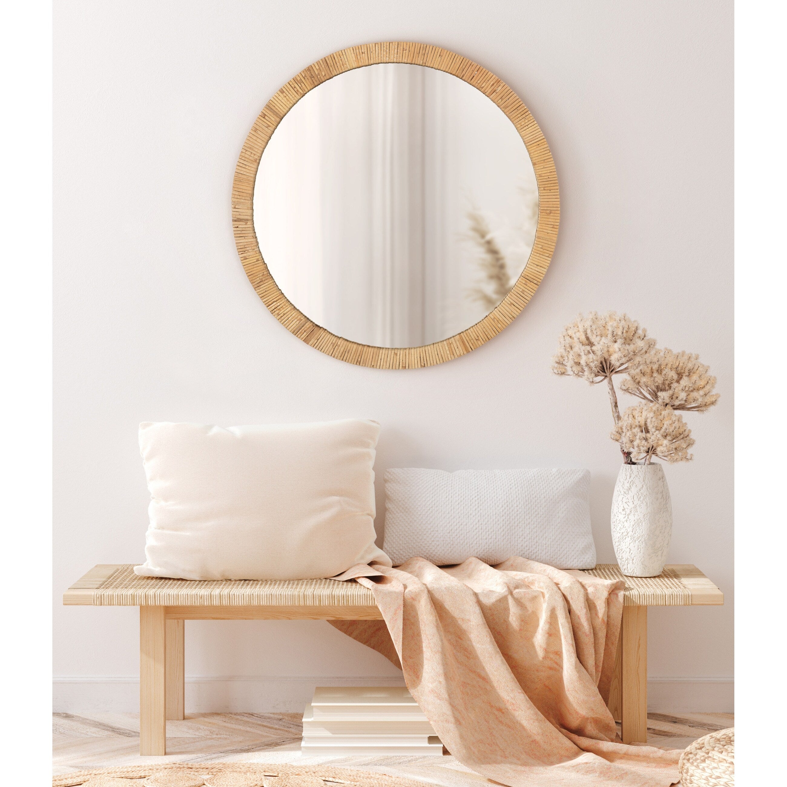 Kate and Laurel Rahfy Framed Wall Mirror - 28 Diameter