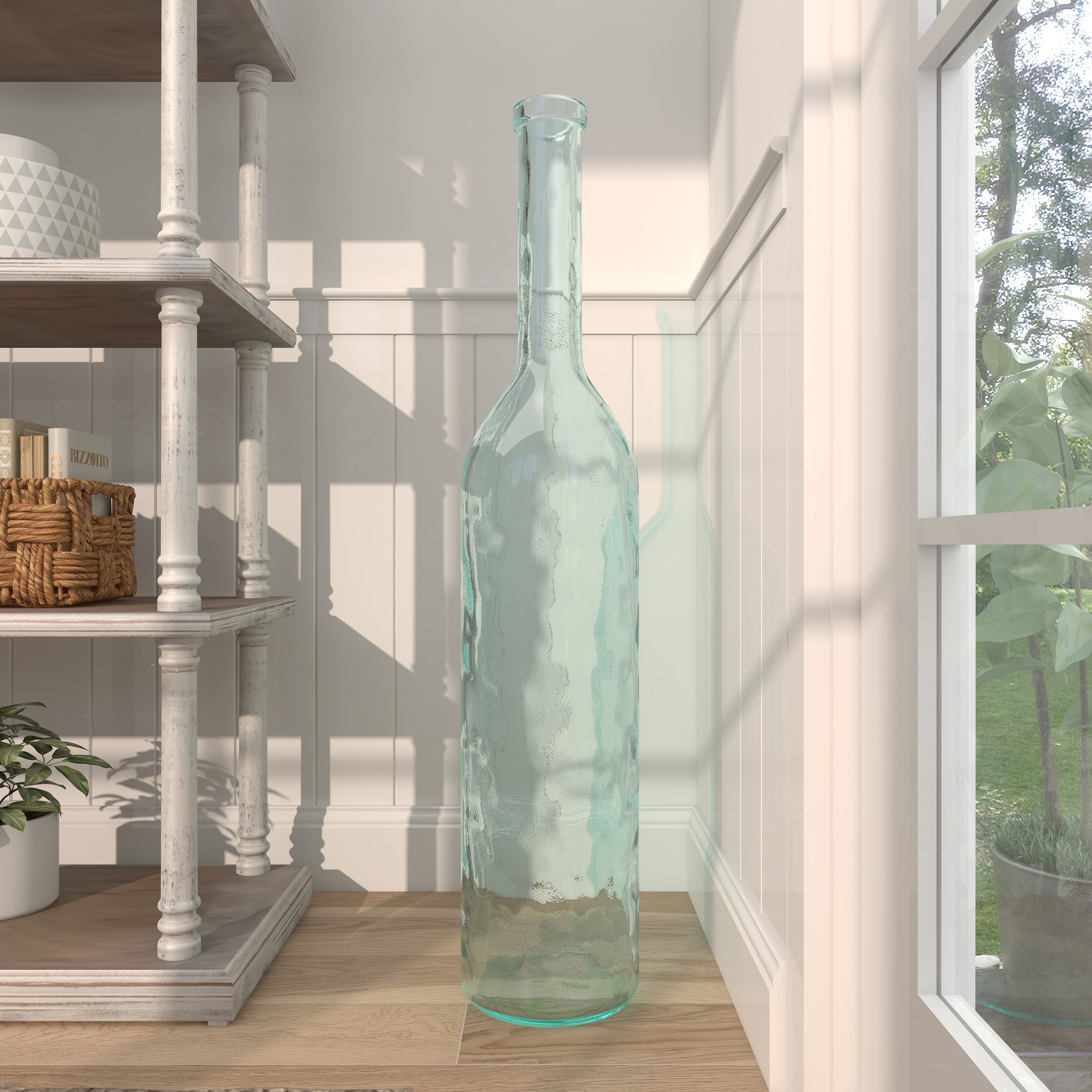 Recycled Glass Bottle Vase Collection Made in Spain - Multiple Sizes - Clear, Blue, Teal, Green