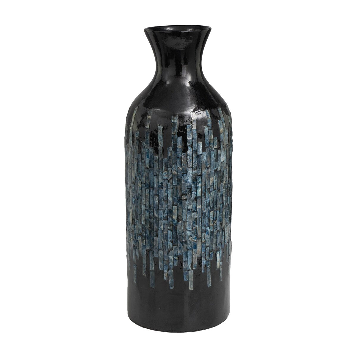 Capiz Shell Handmade Decorative Vase with Ombre Design - Black - Roche River Decor