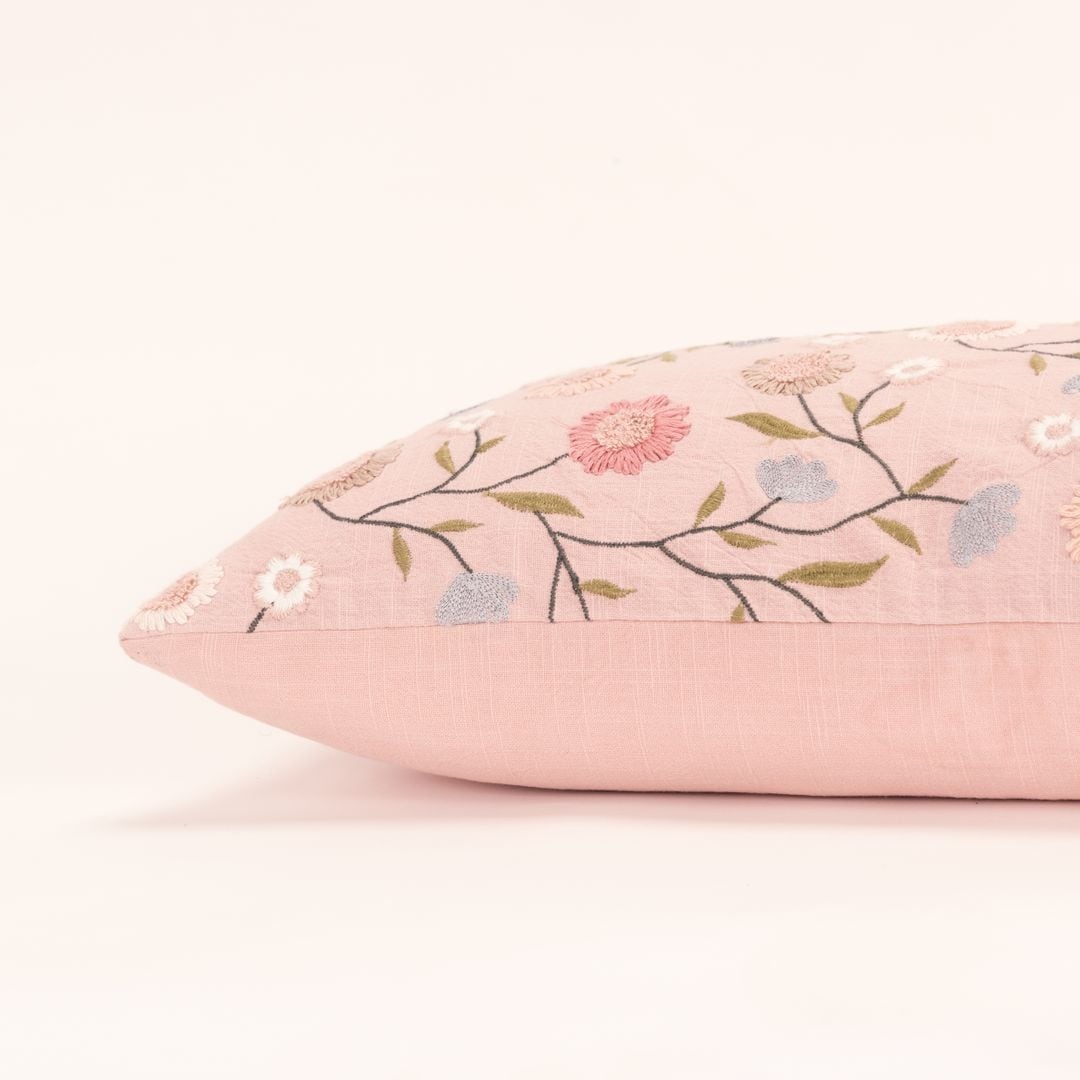 Rizzy HomeLight Pink, Blue, Green, and White Floral Throw Pillow