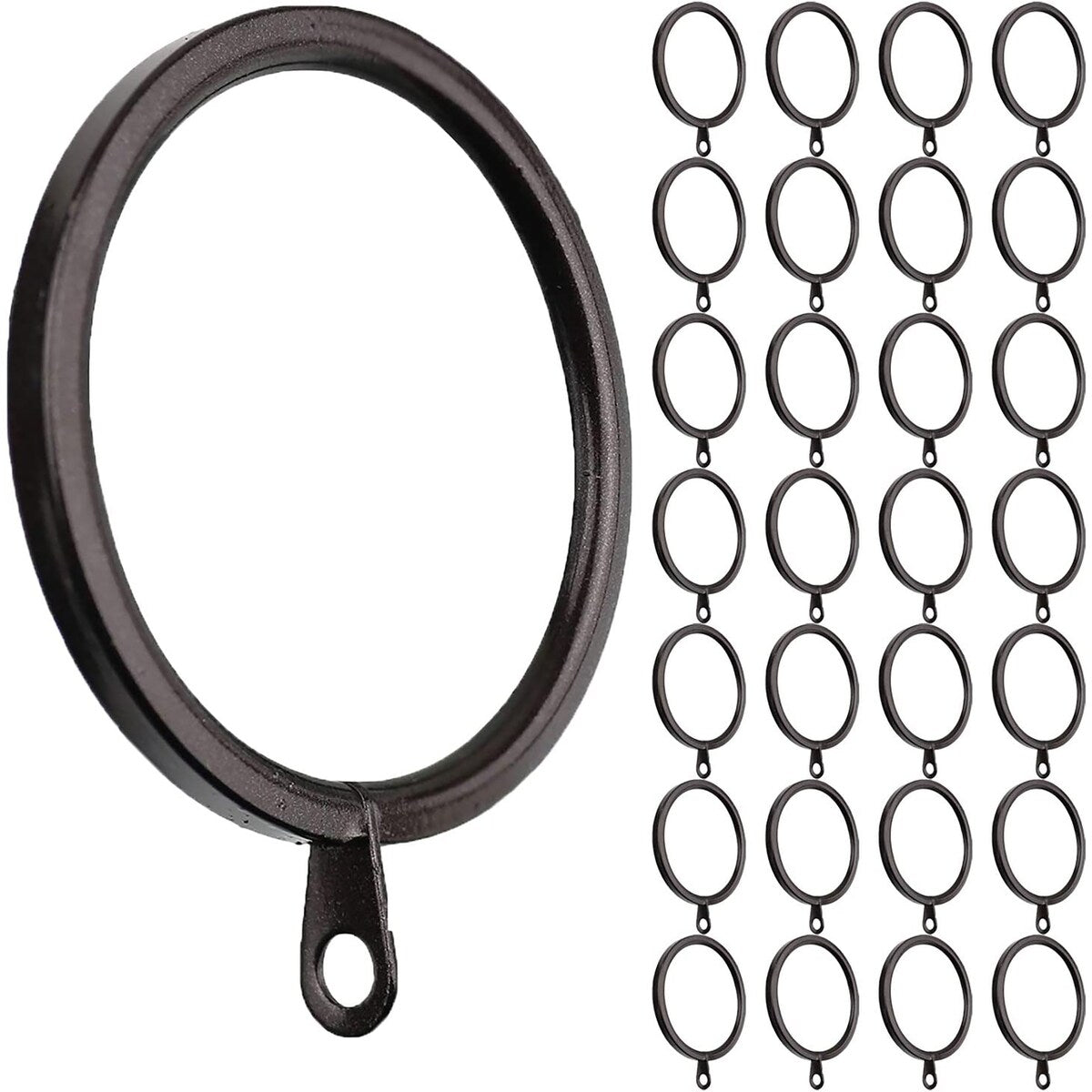 Meriville 1.5-Inch Inner Diameter Metal Flat Curtain Rings with Eyelets