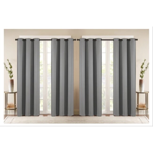 J&V Textiles 4 Panels Room Darkening Thermal Insulated Blackout Grommet Window Curtain Panels for Living Room - 38X84