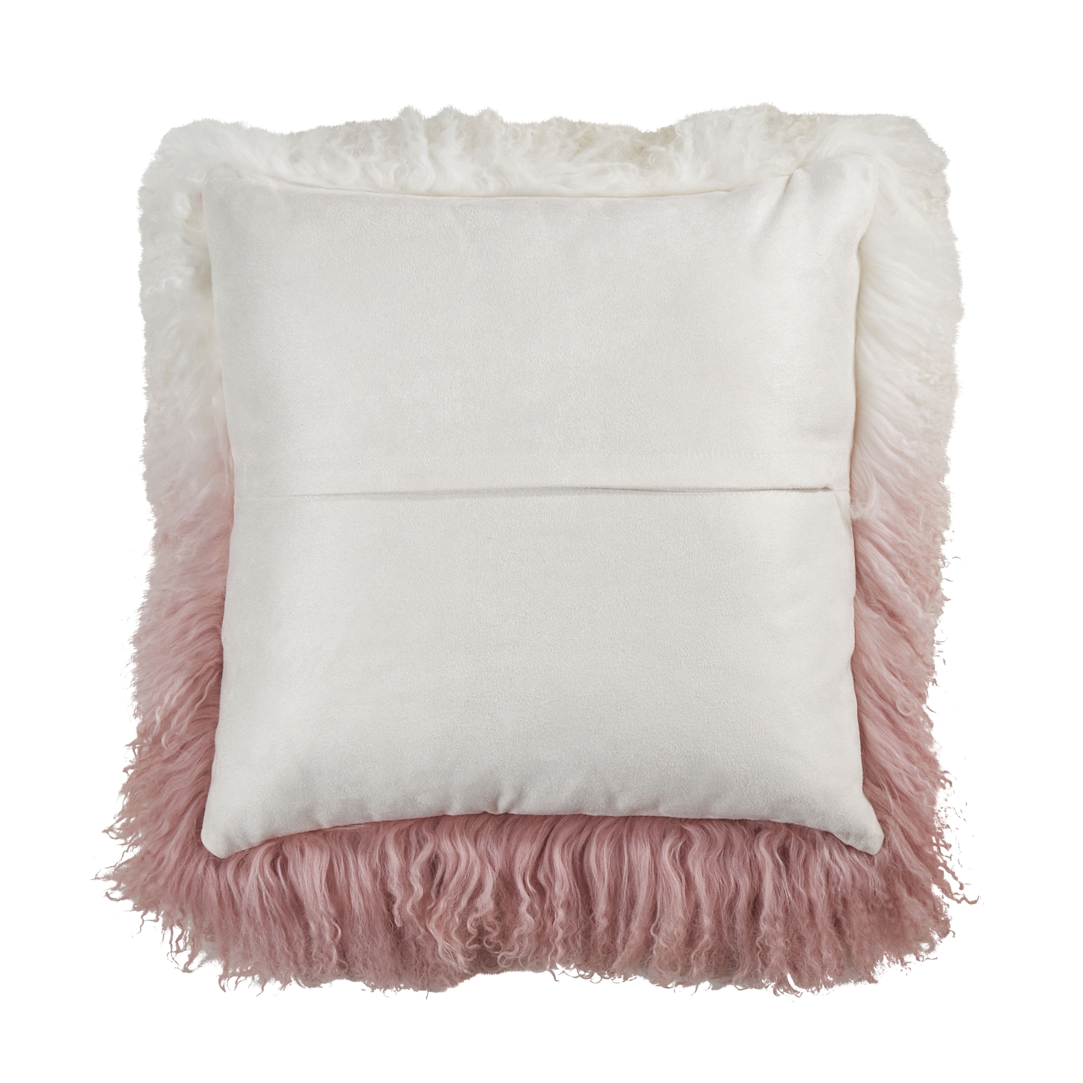 Mongolian Lamb Fur Ombre Throw Pillow