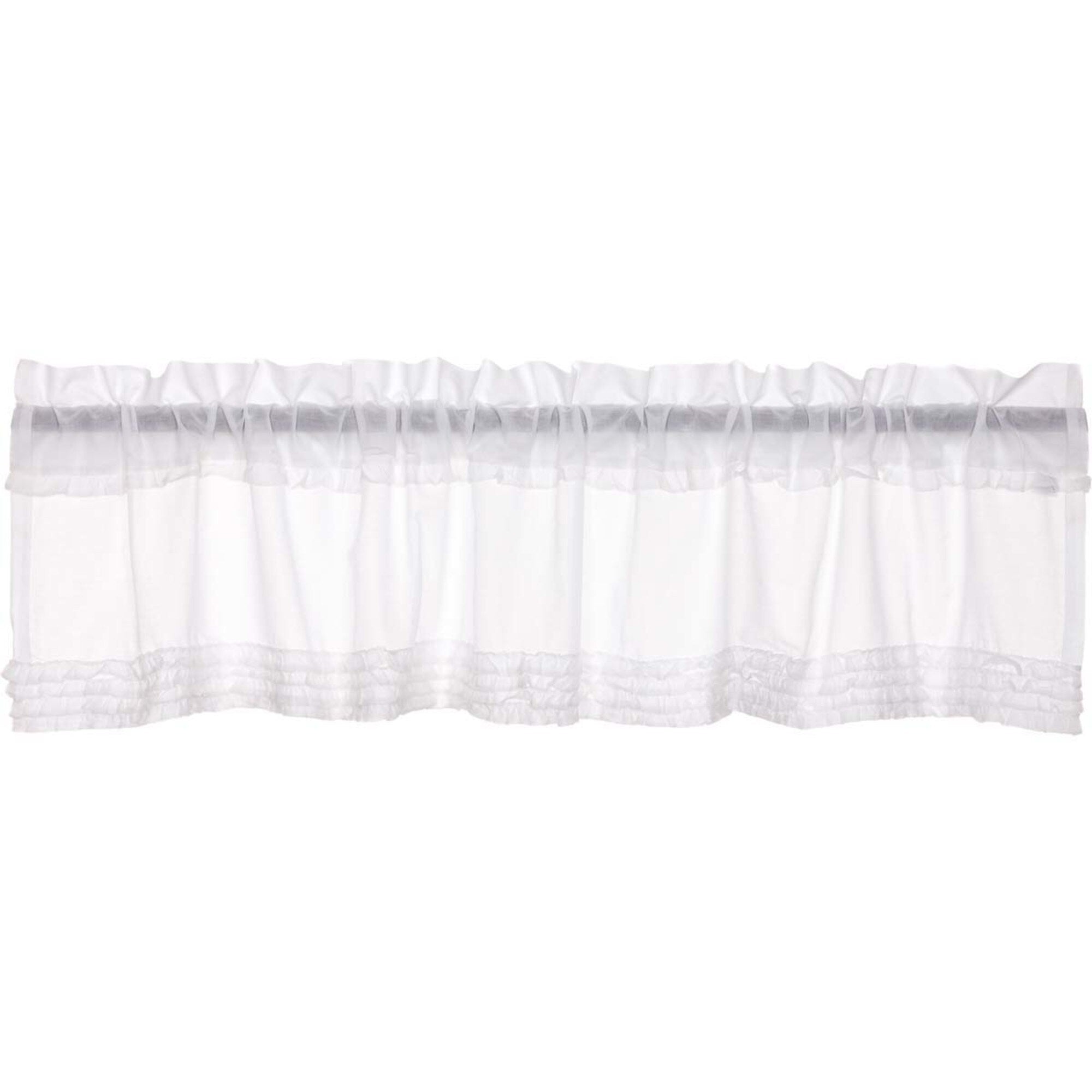 White Ruffled Sheer Valance