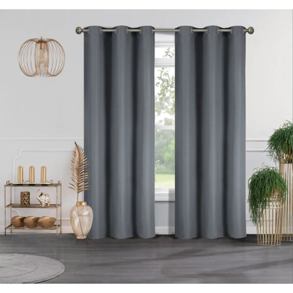 J&V Textiles 4 Panels Room Darkening Thermal Insulated Blackout Grommet Window Curtain Panels for Living Room - 38X84