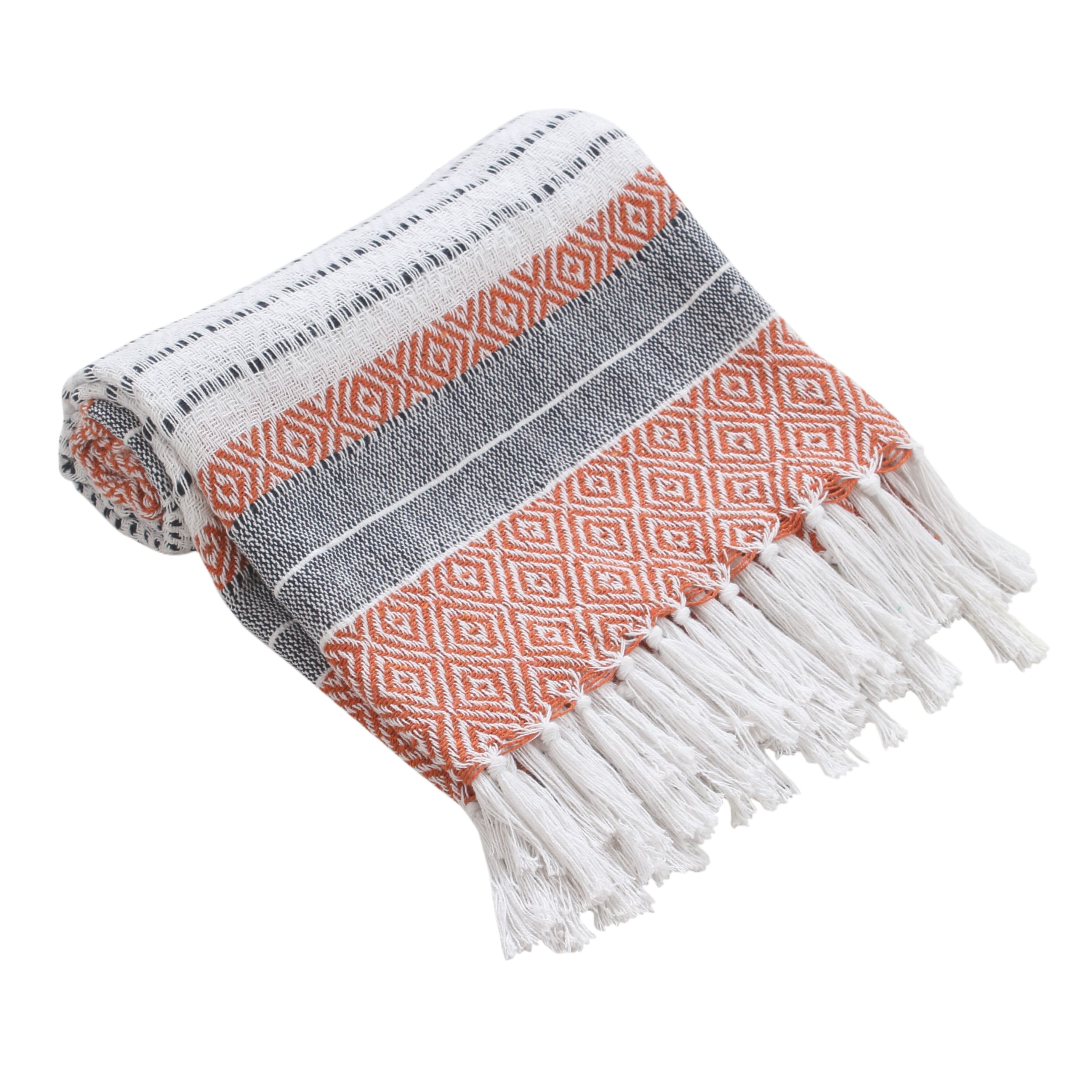 Premium Cotton Cozy Throw Blanket with Tassels - 50x60 Inches, All-Season Comfort