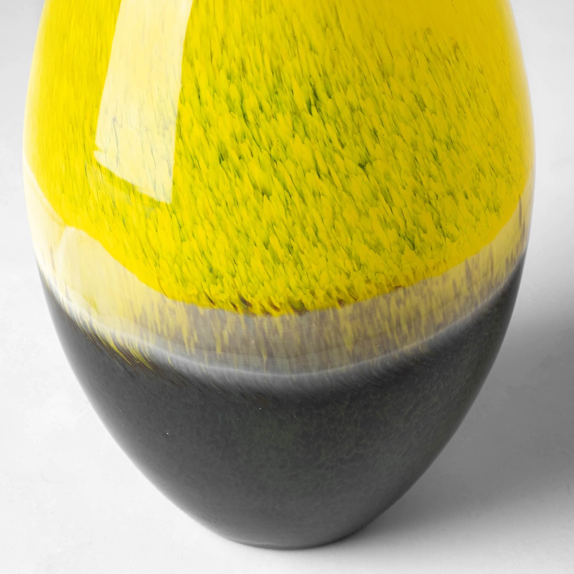 Jasse Yellow And Gray Glass Vase