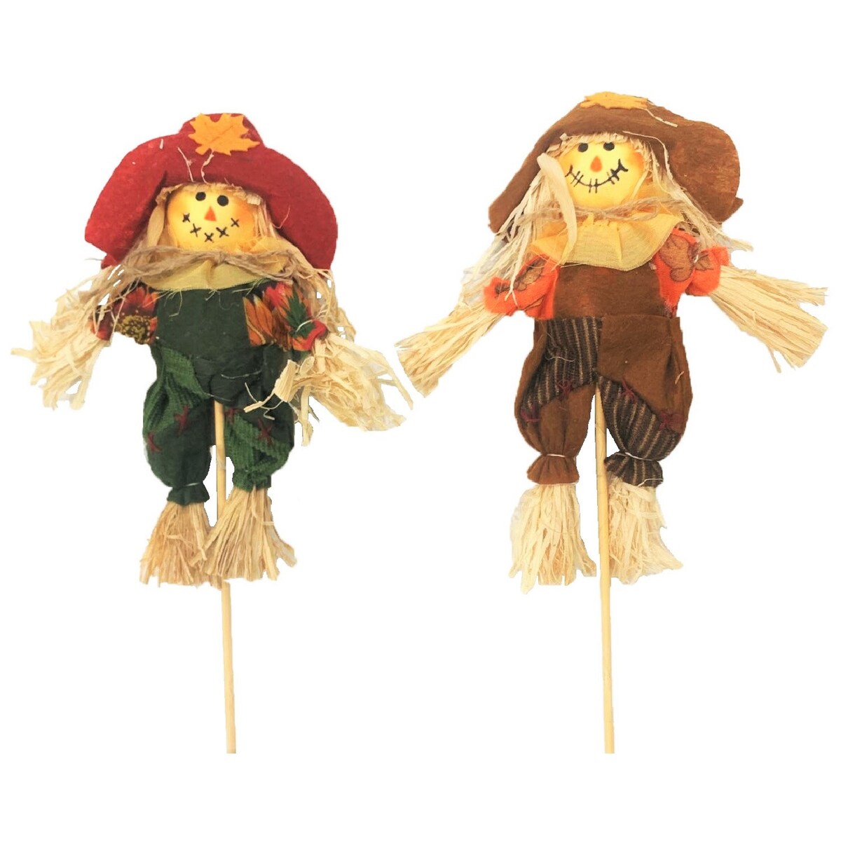 Hill's Import Patchy Cloth 8 Scarecrow 2 Assorted Styles for Fall, Halloween and Thanksgiving Decorations - Multi