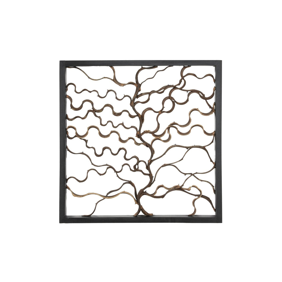 Wood Tree Branch Home Wall Decor with Black Frame - Brown - Roche River Decor