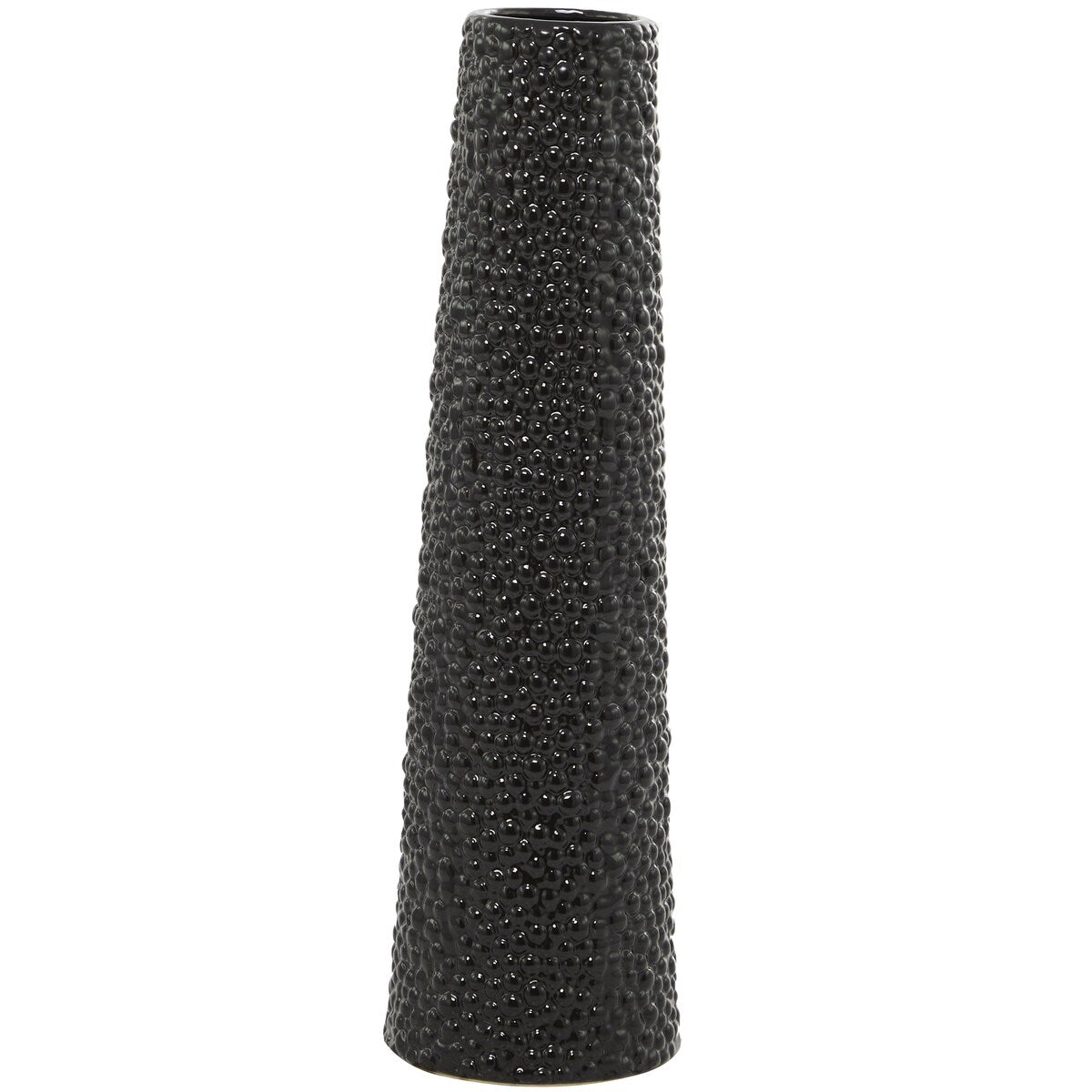 Ceramic Tall Cone Decorative Vase with Bubble Texture - Silver, White, Black, Gold - Roche River Decor