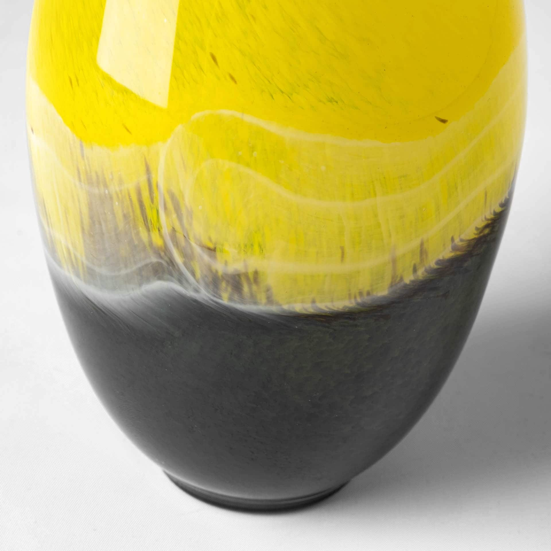 Jasse Yellow And Gray Glass Vase