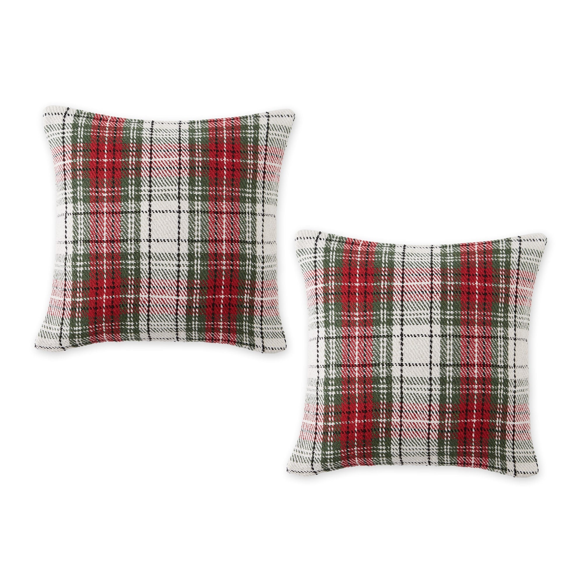 Christmas Plaid Recycled Cotton Pillow Cover 18x18 (Set of 2)