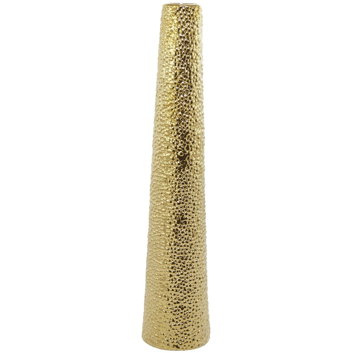 Ceramic Tall Cone Decorative Vase with Bubble Texture - Silver, White, Black, Gold - Roche River Decor