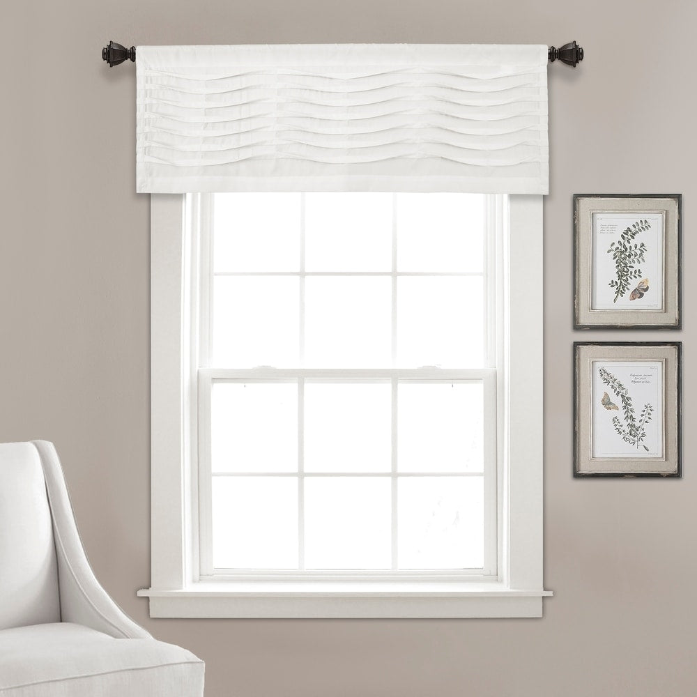 Porch & Den Kinnaman Wave Texture Window Curtain Valance - 18l x 52w - 18l x 52w