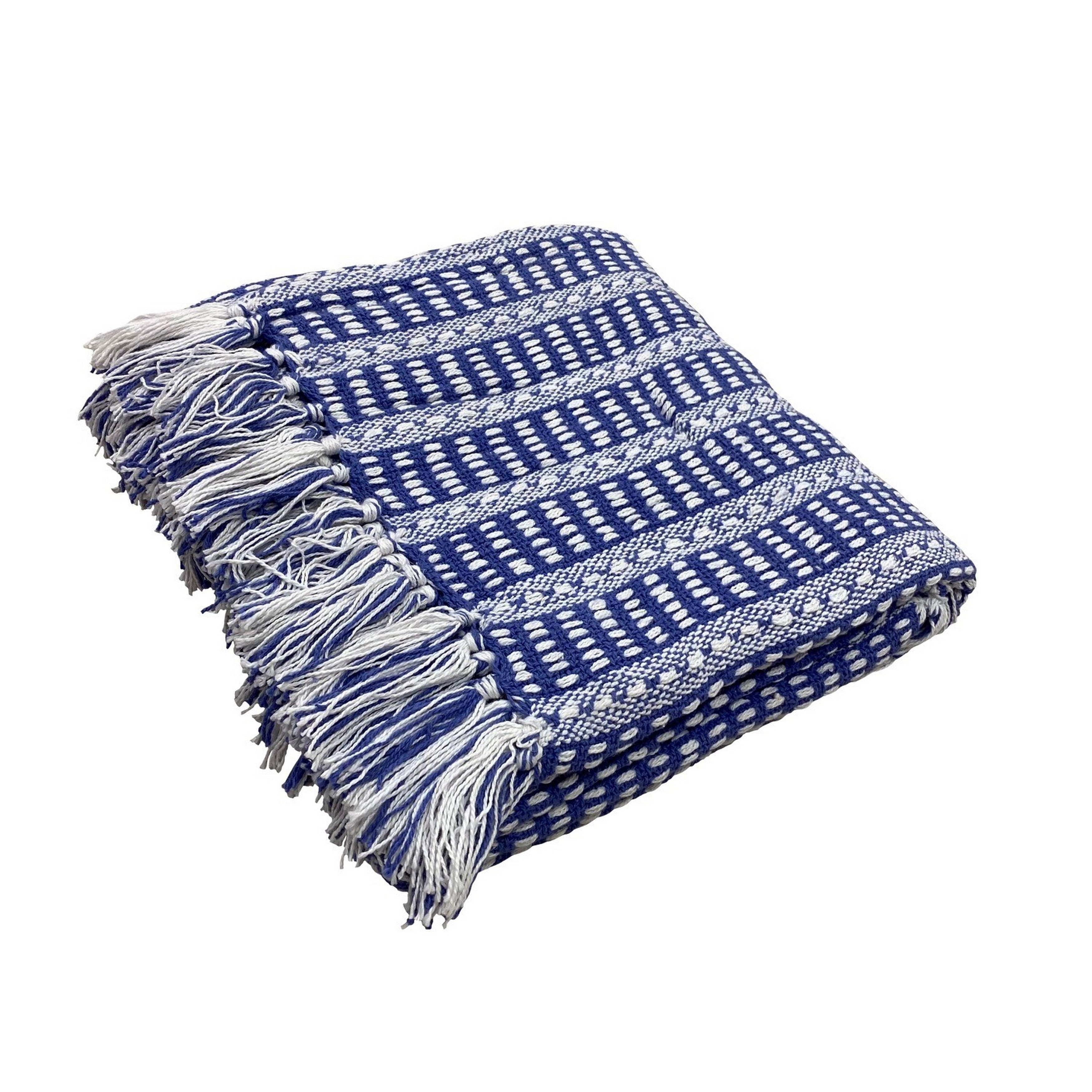 Sevita Ridgeline Striped Standard Size Throw Blanket with Fringe