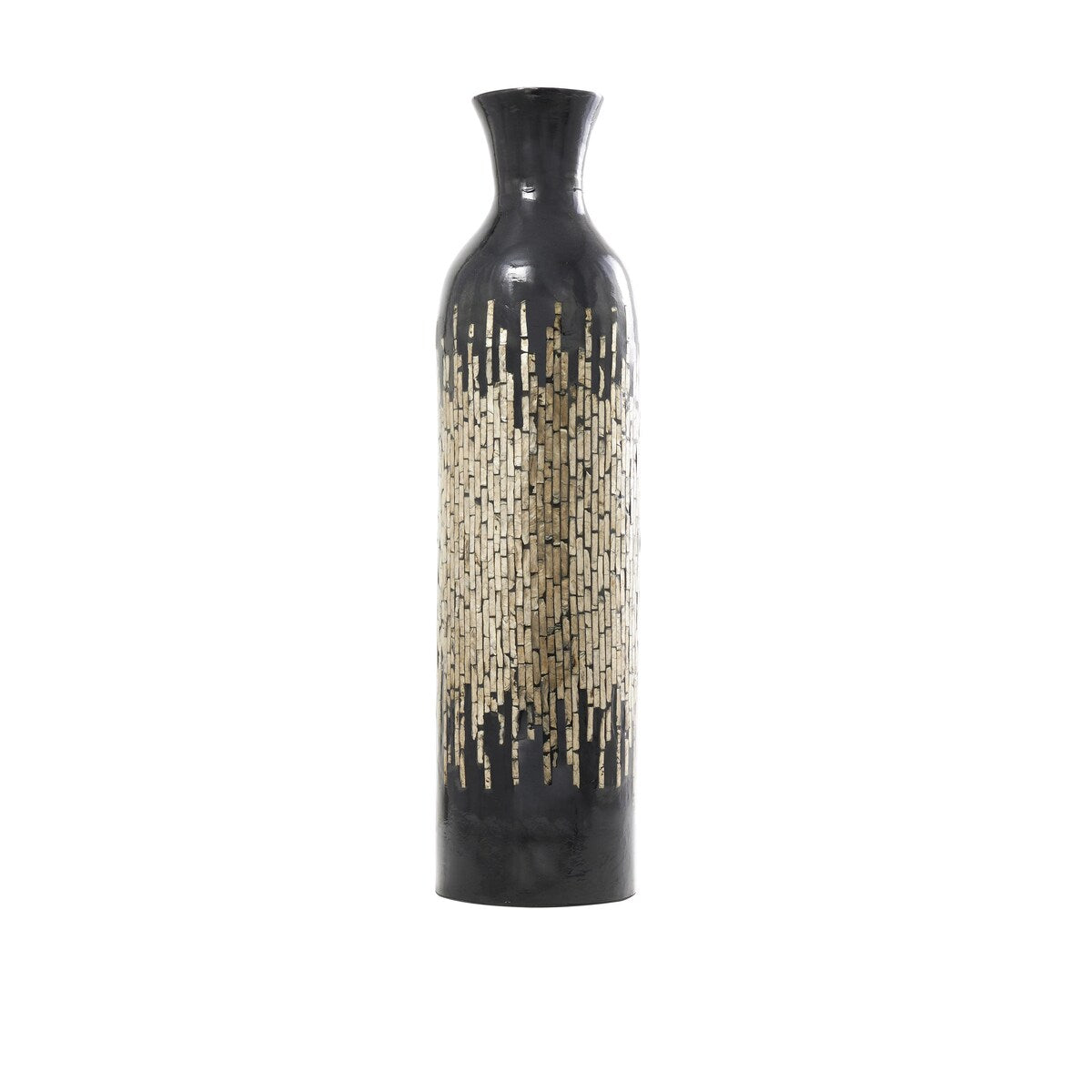 Capiz Shell Handmade Decorative Vase with Ombre Design - Black - Roche River Decor