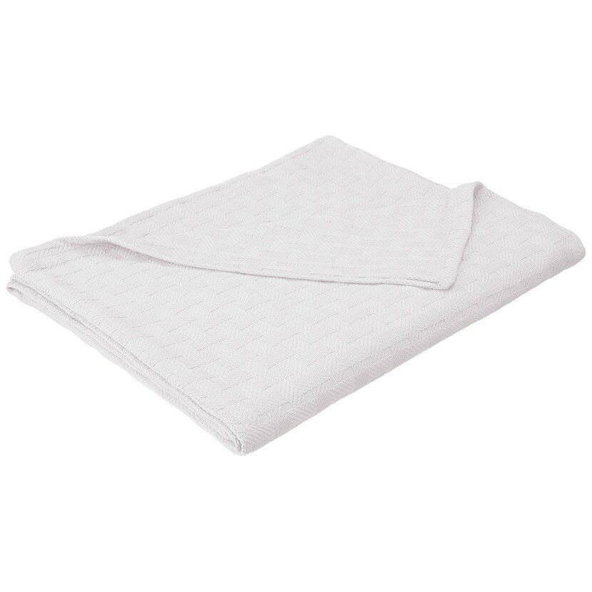 Homvare Full/Queen Super Soft Cotton Basket Weave Blanket/Throw 90 x 90