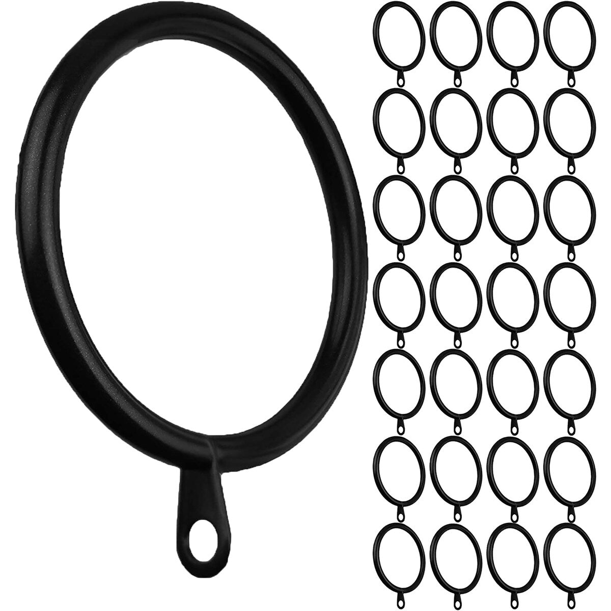 Meriville 1.5-Inch Inner Diameter Metal Flat Curtain Rings with Eyelets