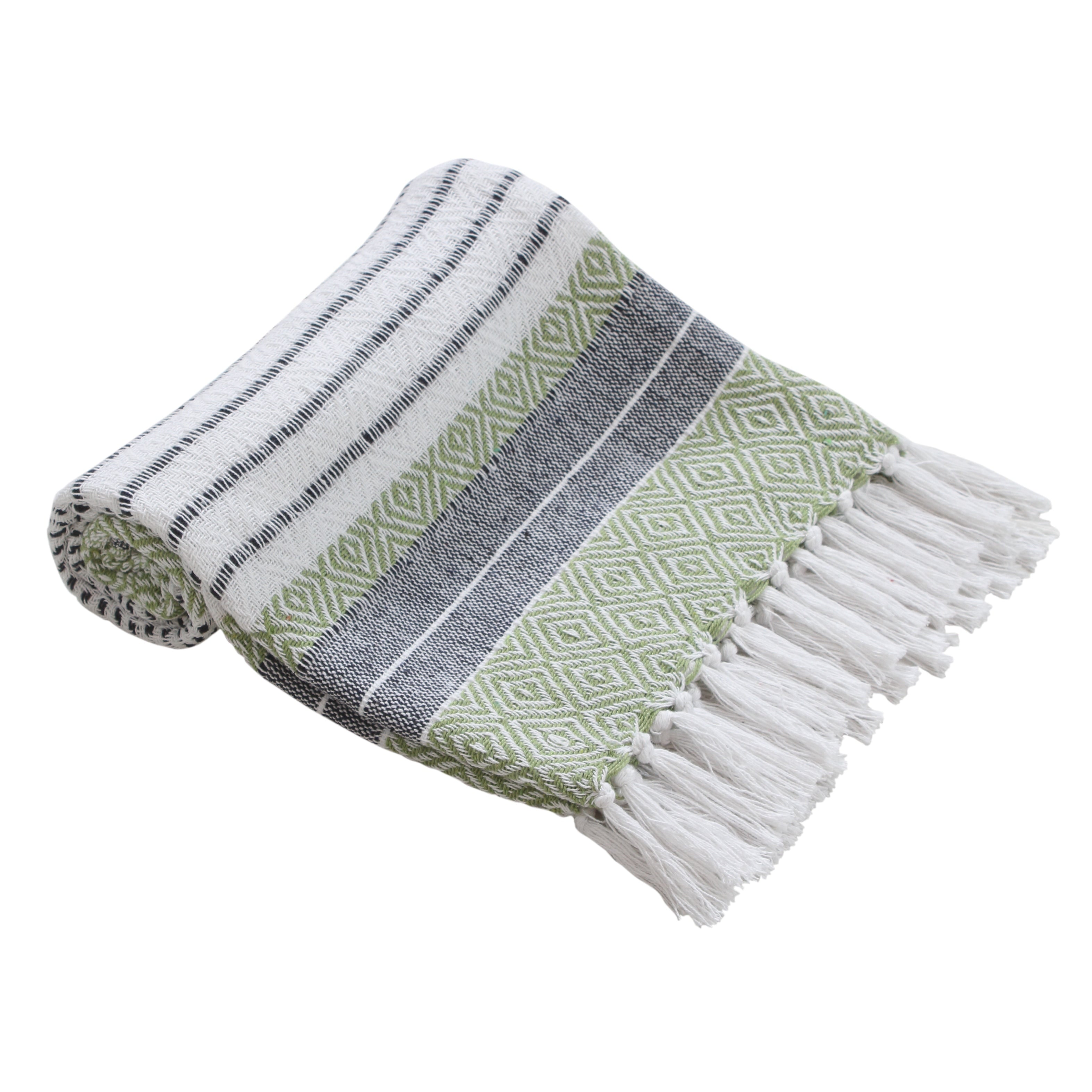 Premium Cotton Cozy Throw Blanket with Tassels - 50x60 Inches, All-Season Comfort