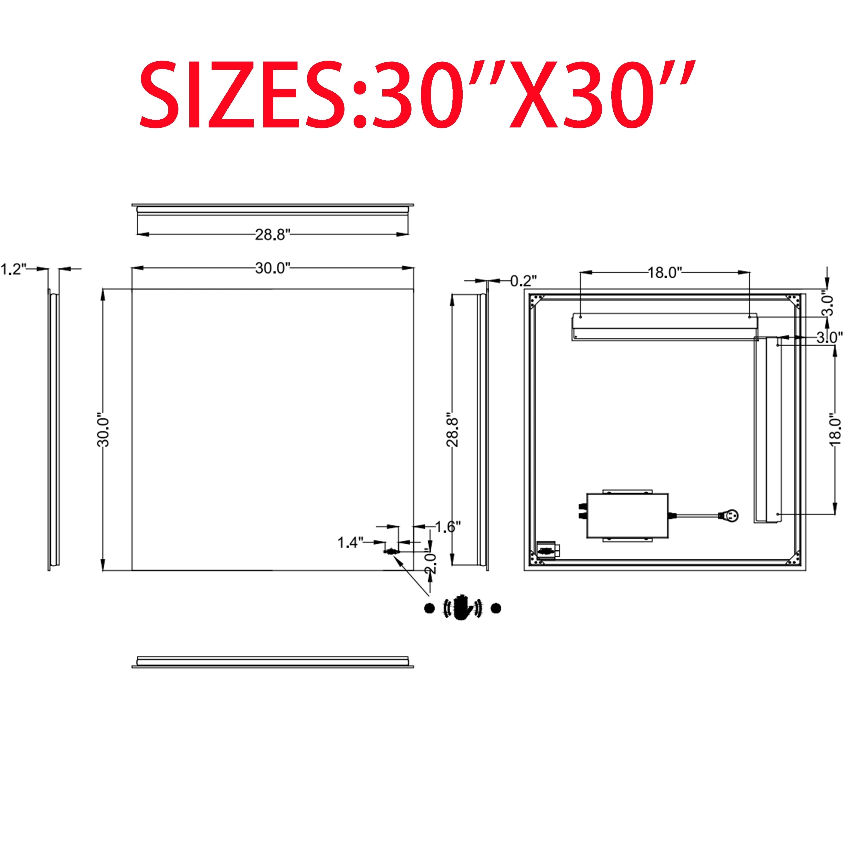 CB HOME LED Bathroom Vanity Mirror, Lighted Wall Mounted Mirror, Hand Wave Sensor Dimmable Backlit Frameless Mirror