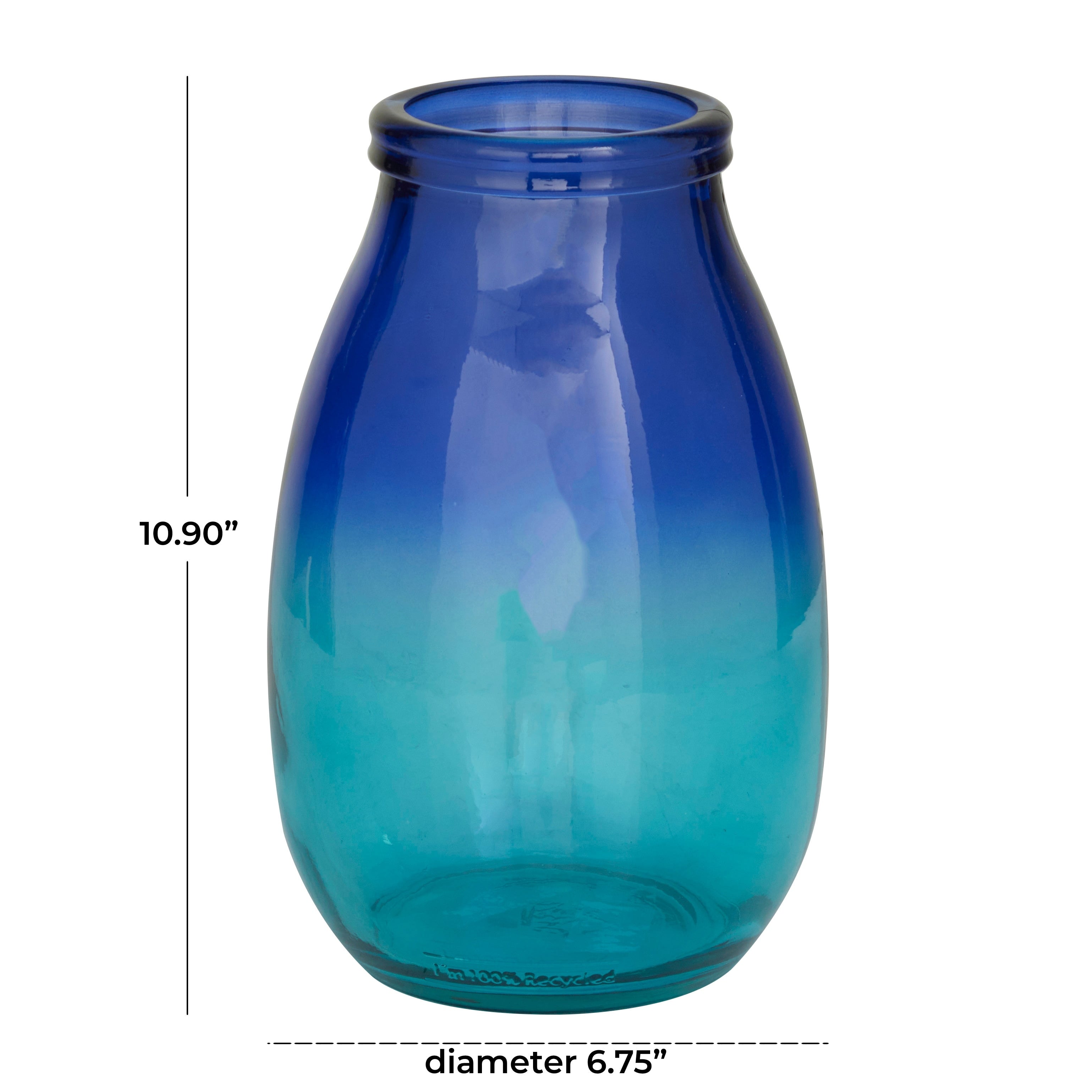 Recycled Glass Bottle Vase Collection Made in Spain - Multiple Sizes - Clear, Blue, Teal, Green