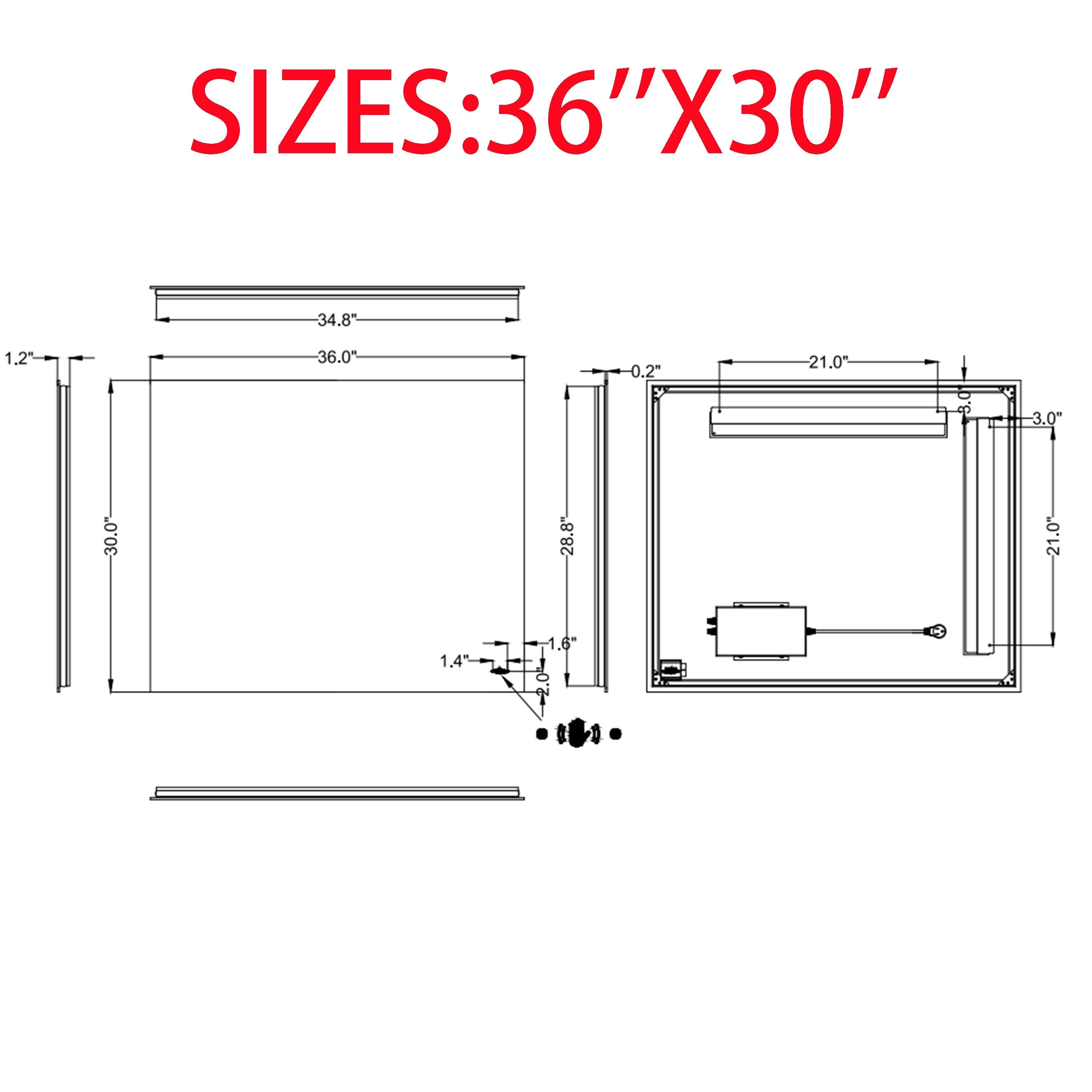 CB HOME LED Bathroom Vanity Mirror, Lighted Wall Mounted Mirror, Hand Wave Sensor Dimmable Backlit Frameless Mirror