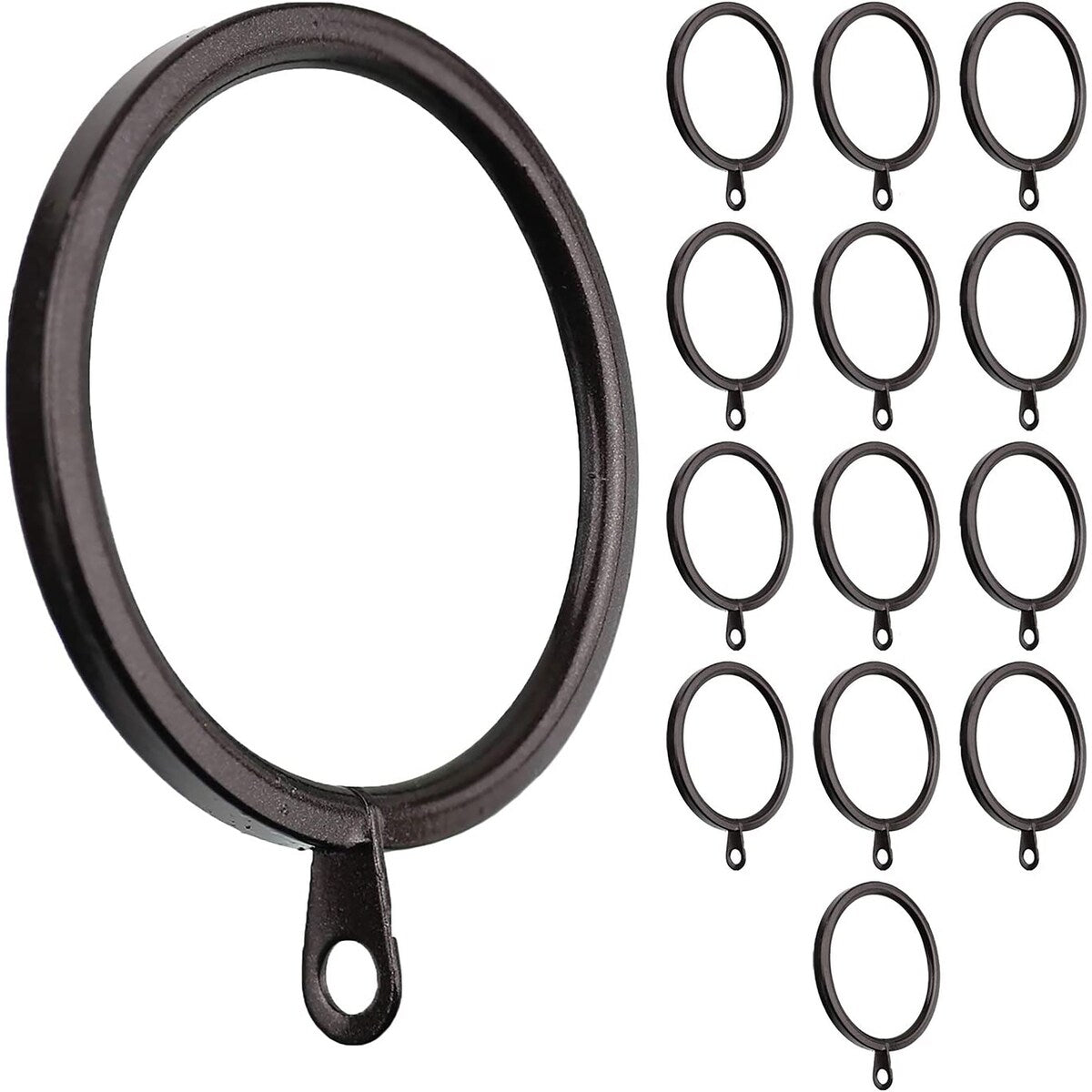 Meriville 1.5-Inch Inner Diameter Metal Flat Curtain Rings with Eyelets