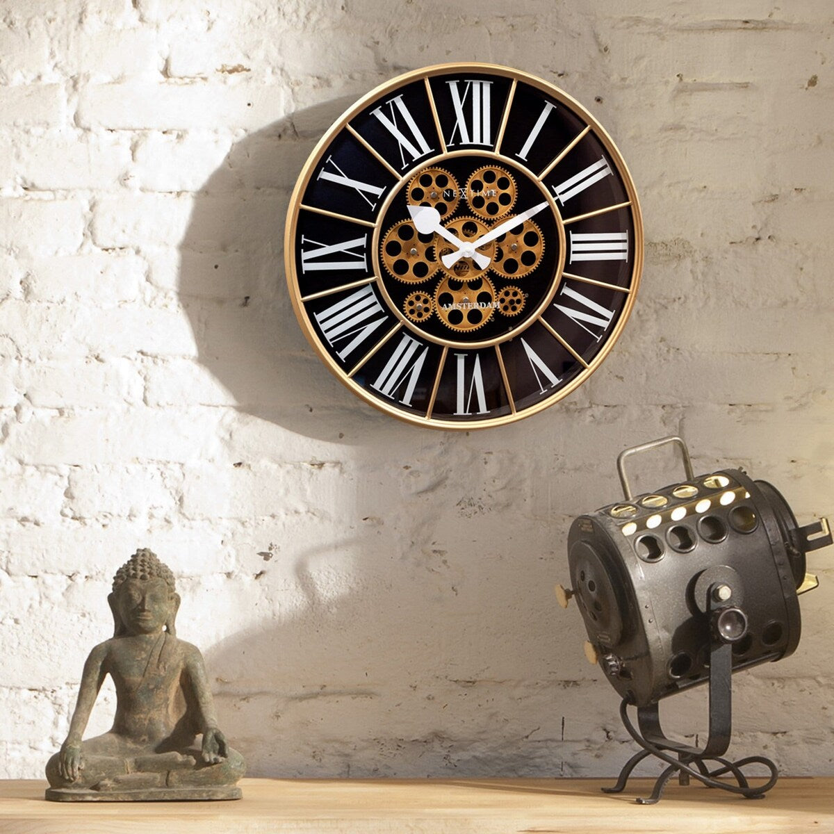 William Moving Gear 20 Inch Wall Clock