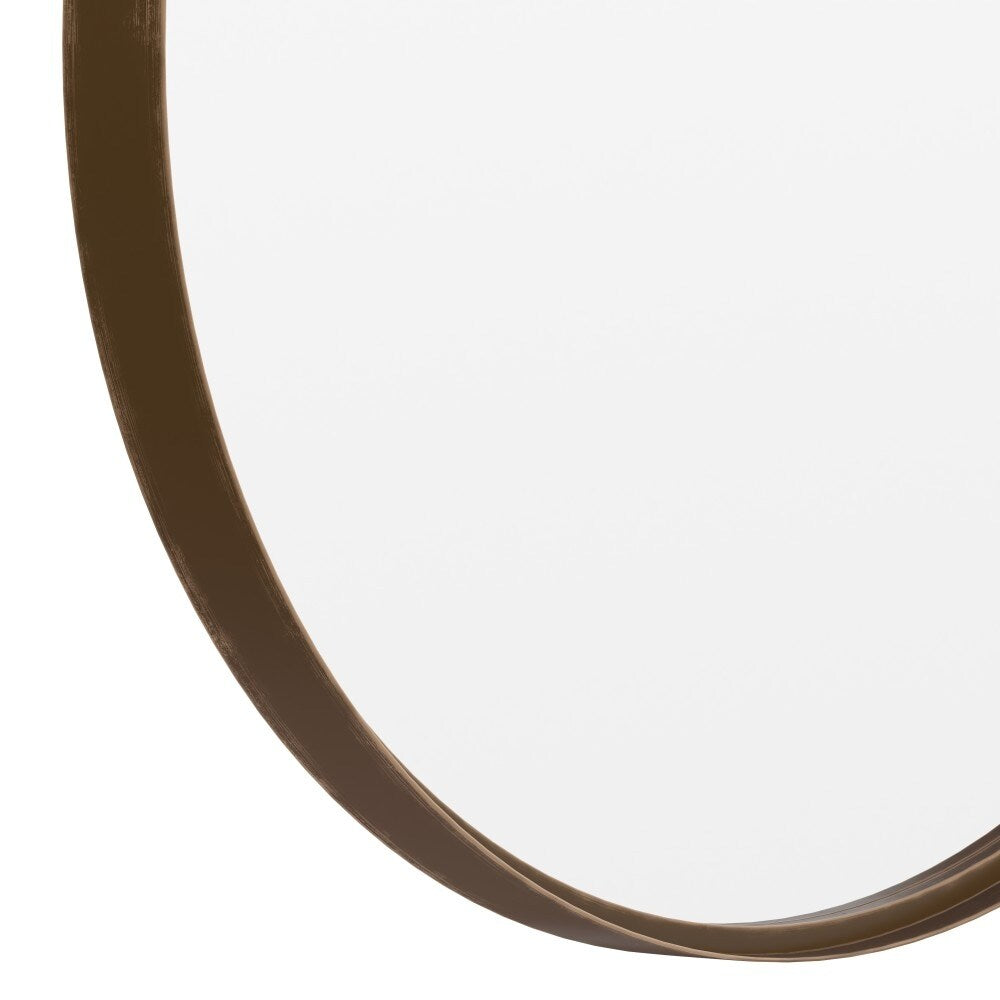 Wall Mount Shatterproof Round Accent Wall Mirror with Metal Frame