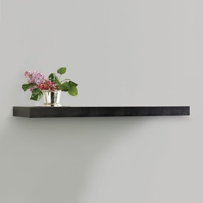 InPlace 35.4-inch Espresso Black Floating Wall Shelf