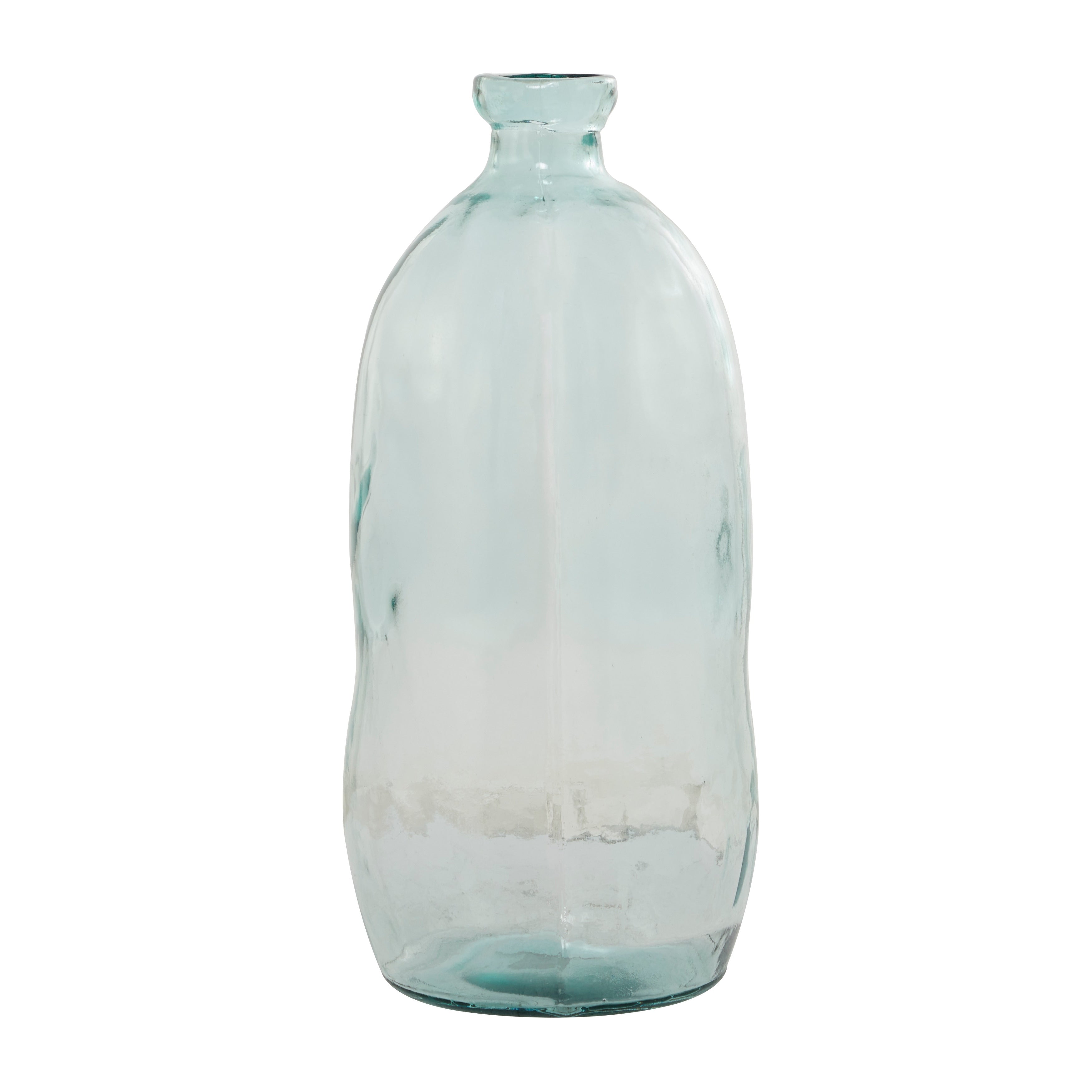 Recycled Glass Bottle Vase Collection Made in Spain - Multiple Sizes - Clear, Blue, Teal, Green