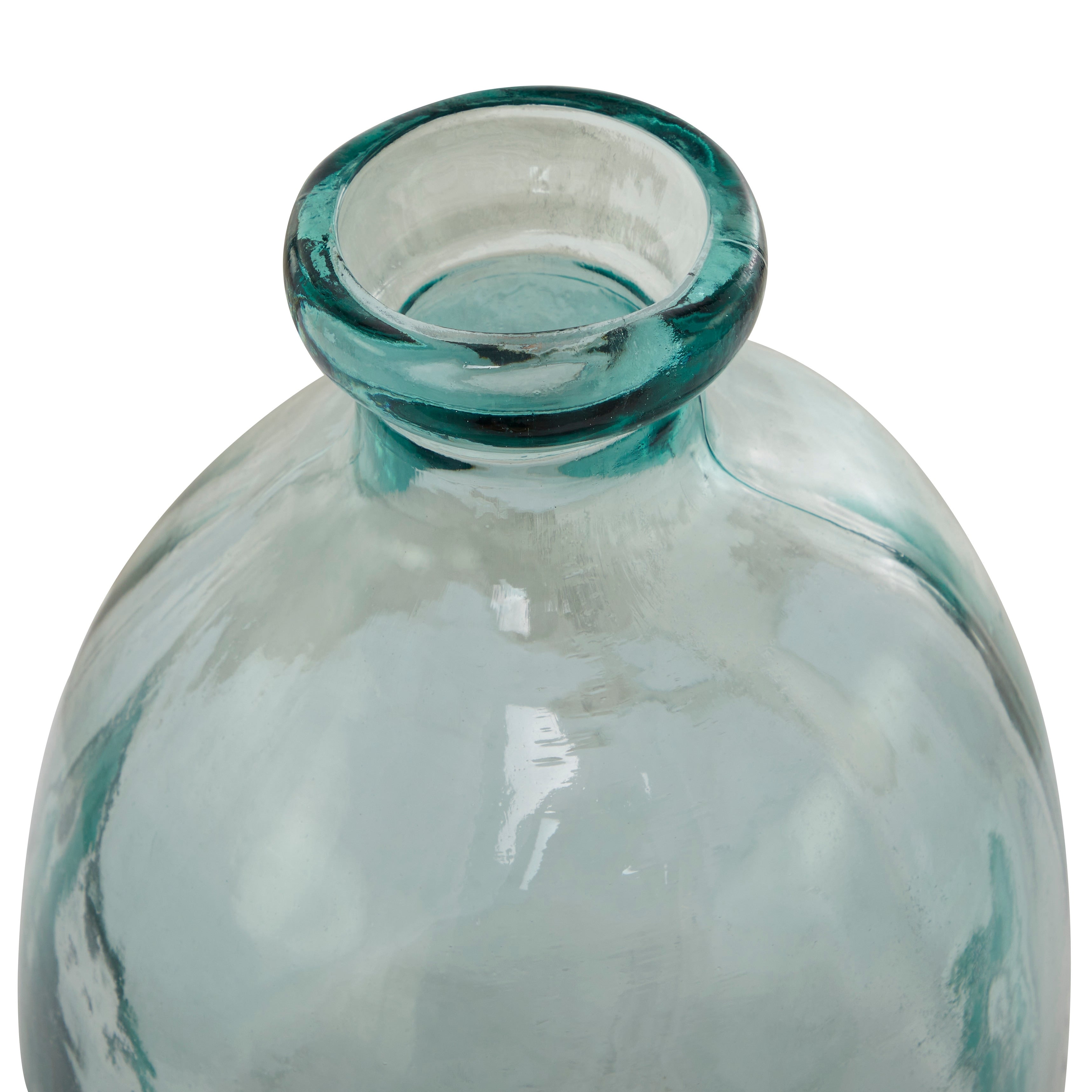 Recycled Glass Bottle Vase Collection Made in Spain - Multiple Sizes - Clear, Blue, Teal, Green