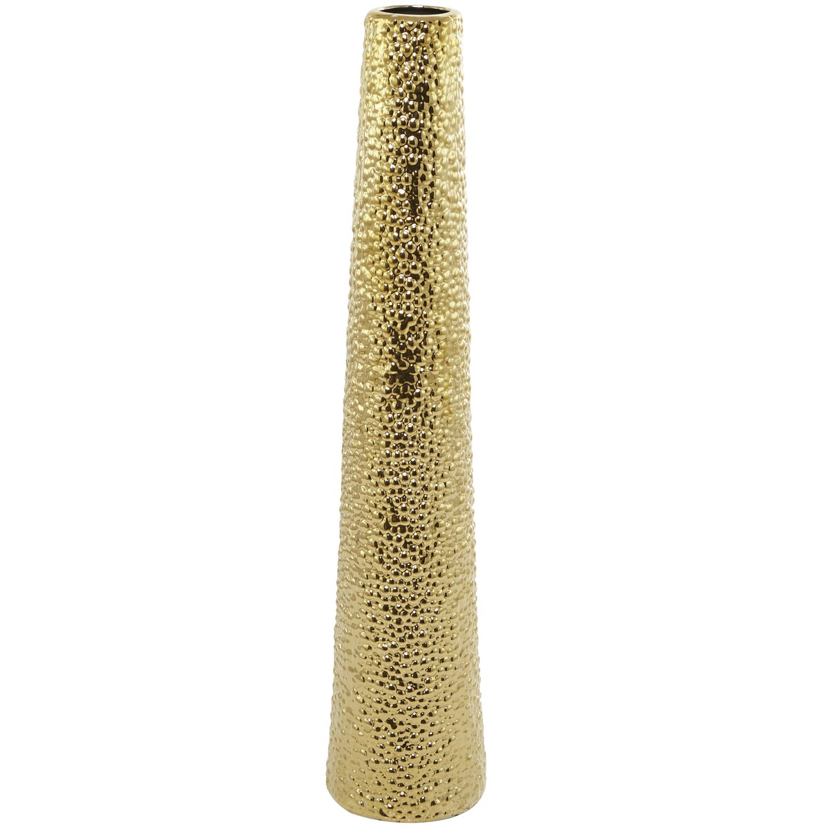 Ceramic Tall Cone Decorative Vase with Bubble Texture - Silver, White, Black, Gold - Roche River Decor