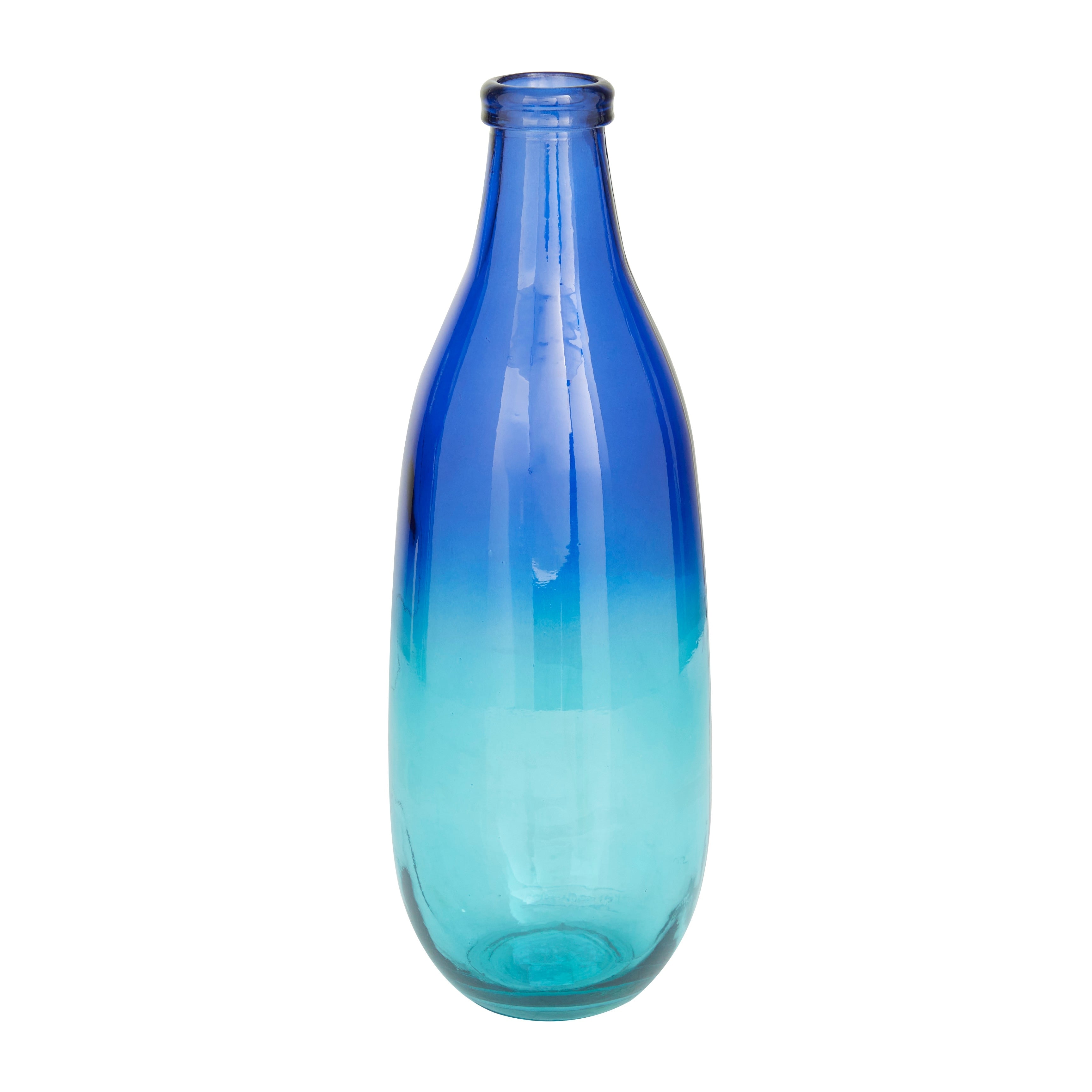 Recycled Glass Bottle Vase Collection Made in Spain - Multiple Sizes - Clear, Blue, Teal, Green