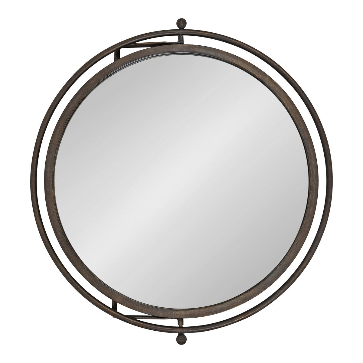 Kate and Laurel Baron Rustic Pivot Mirror, 21 Diameter, Raw Iron