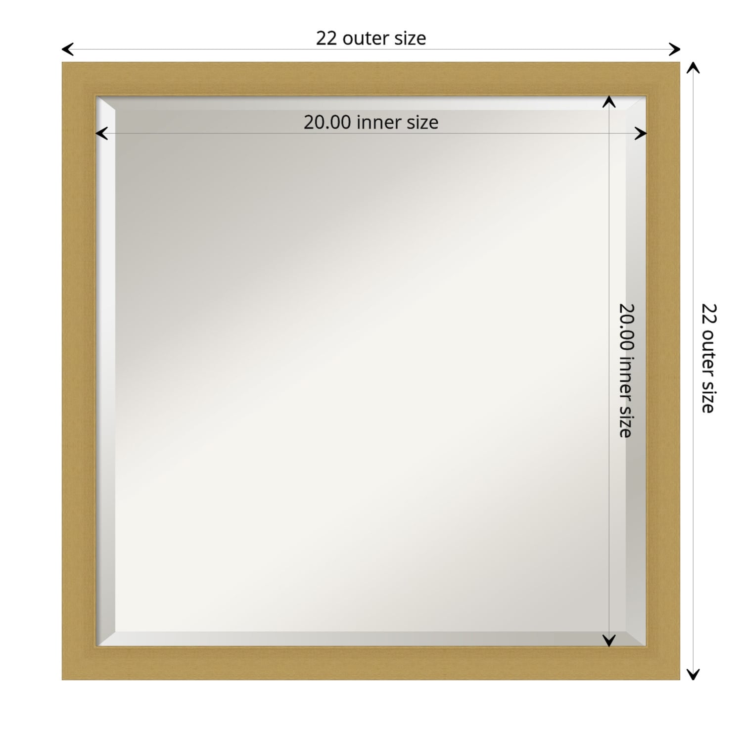 Beveled Bathroom Wall Mirror - Grace Brushed Narrow Frame