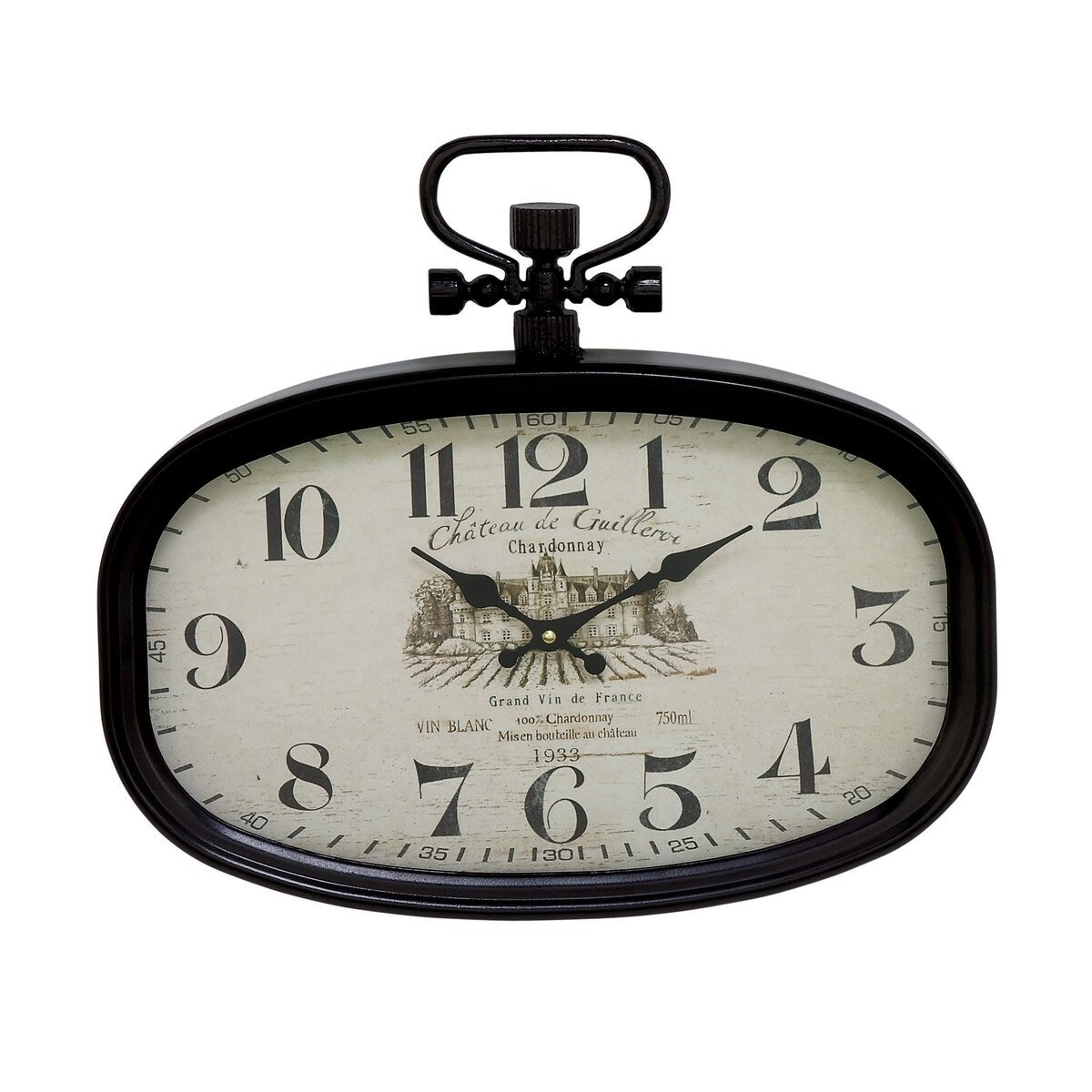 Metal Pocket Watch Style Decorative Wall Clock - White - Roche River Decor