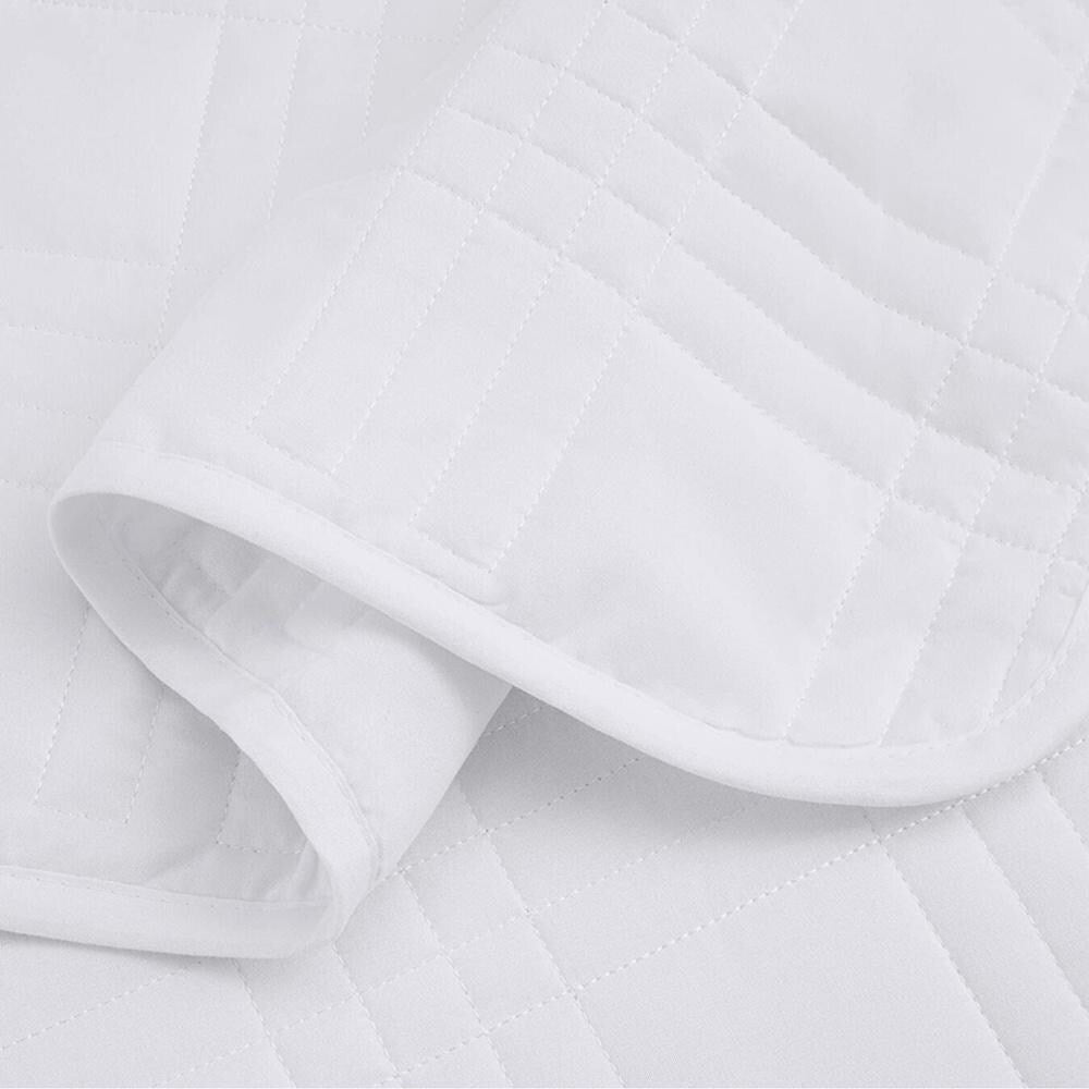 3pc King Size Quilted Bedspread Coverlet Set White