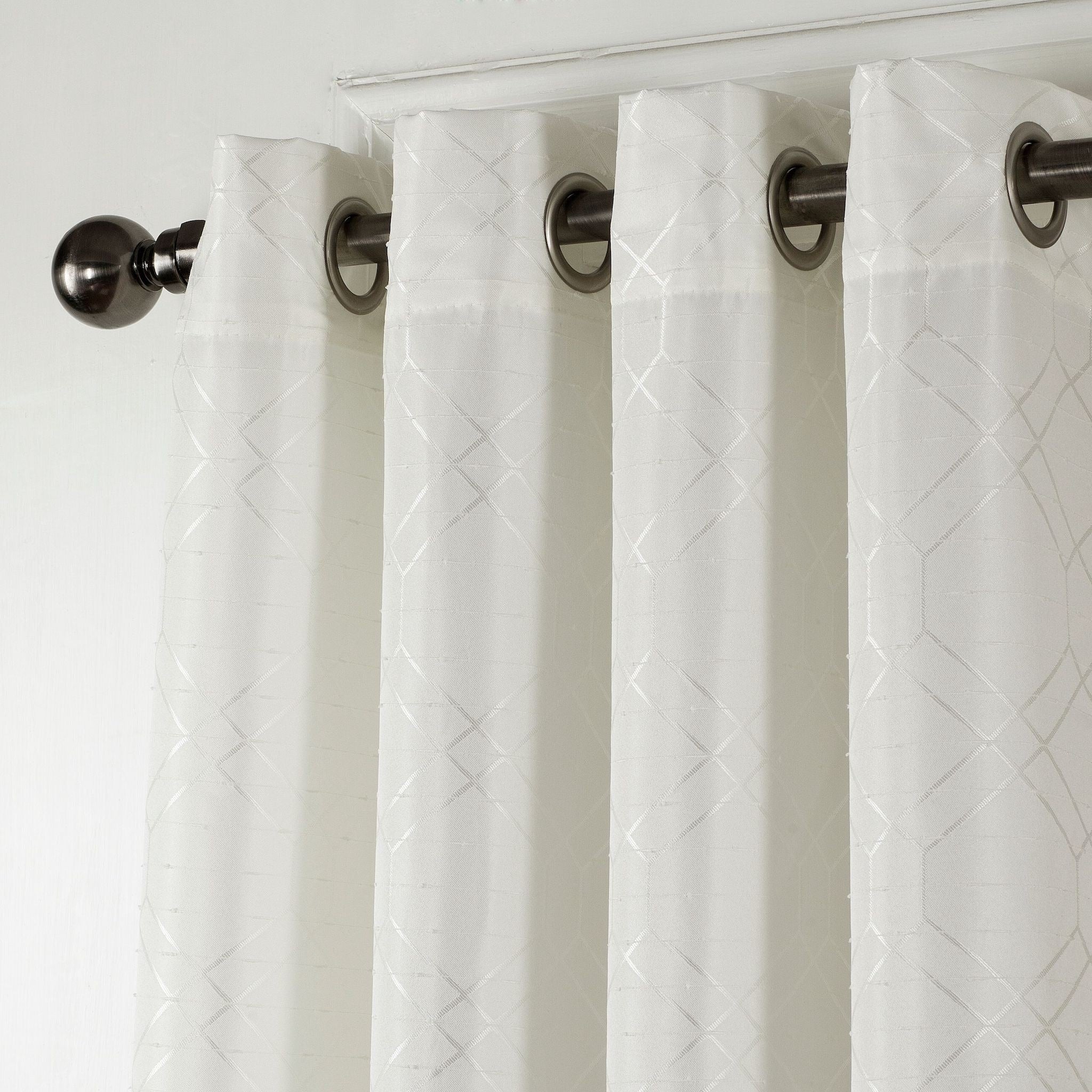 84 Ivory Linework Textured Window Curtain Panel - 84 x 54