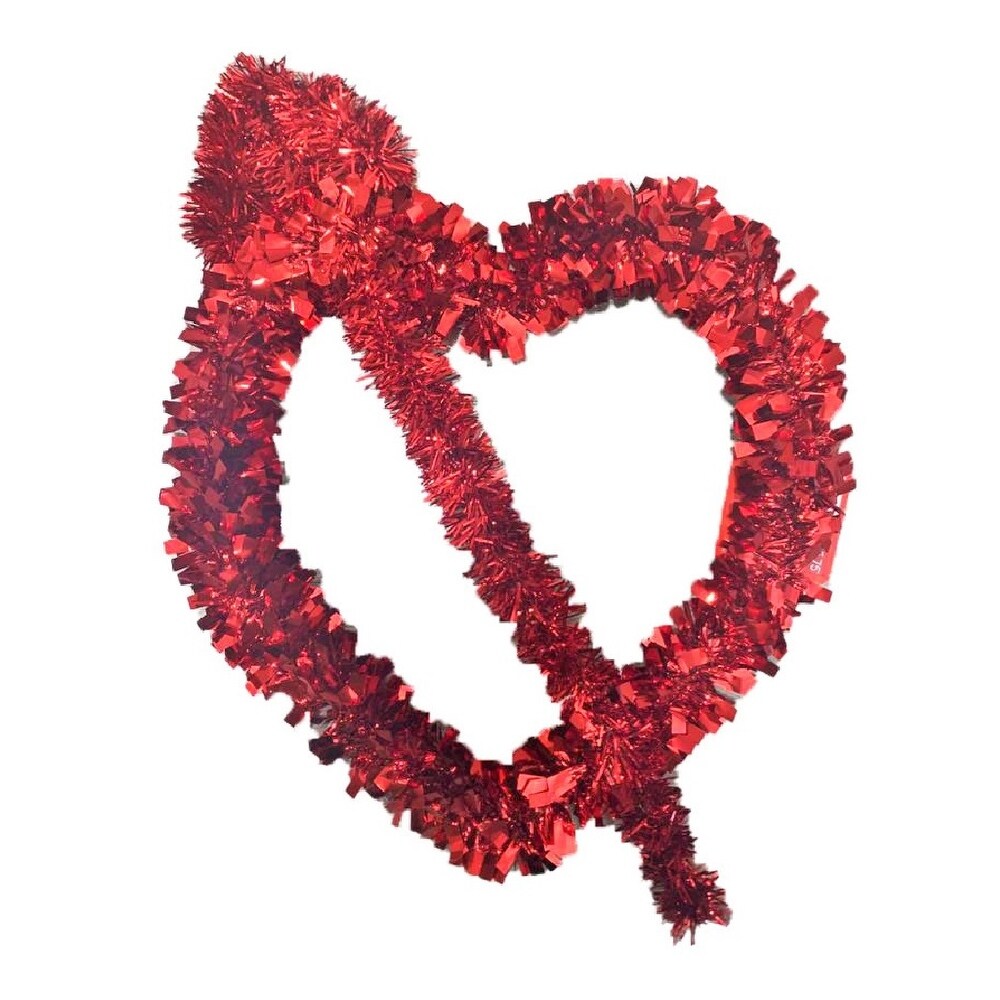 Homvare Cupid's Arrow Hanging Tinsel Heart 17 for Valentine's Day Party Wedding Supply Home Decorations - Red - 12 x 15 x 2