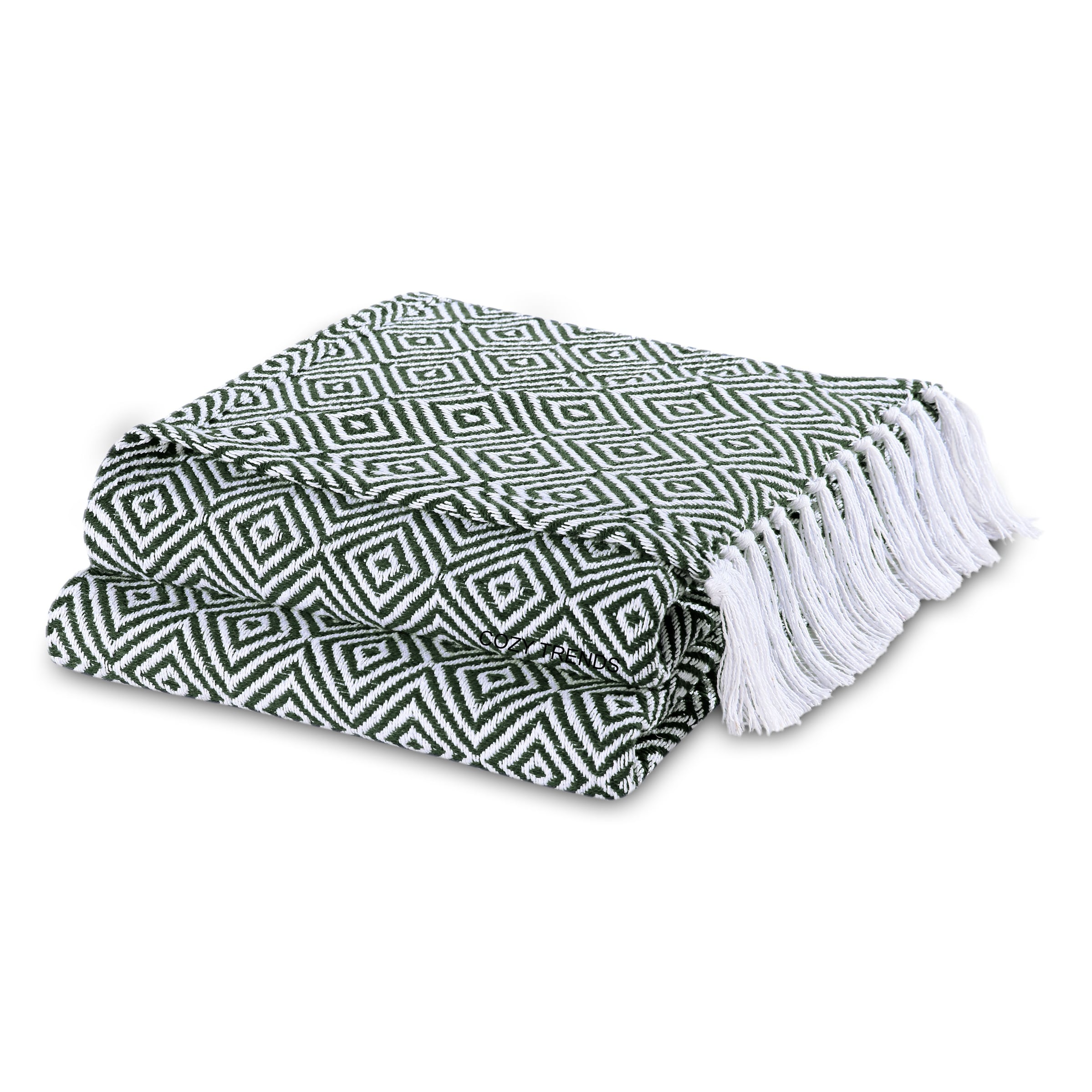 Luxurious 100-percent Cotton All Season Soft Throw Blanket (Set of 2)