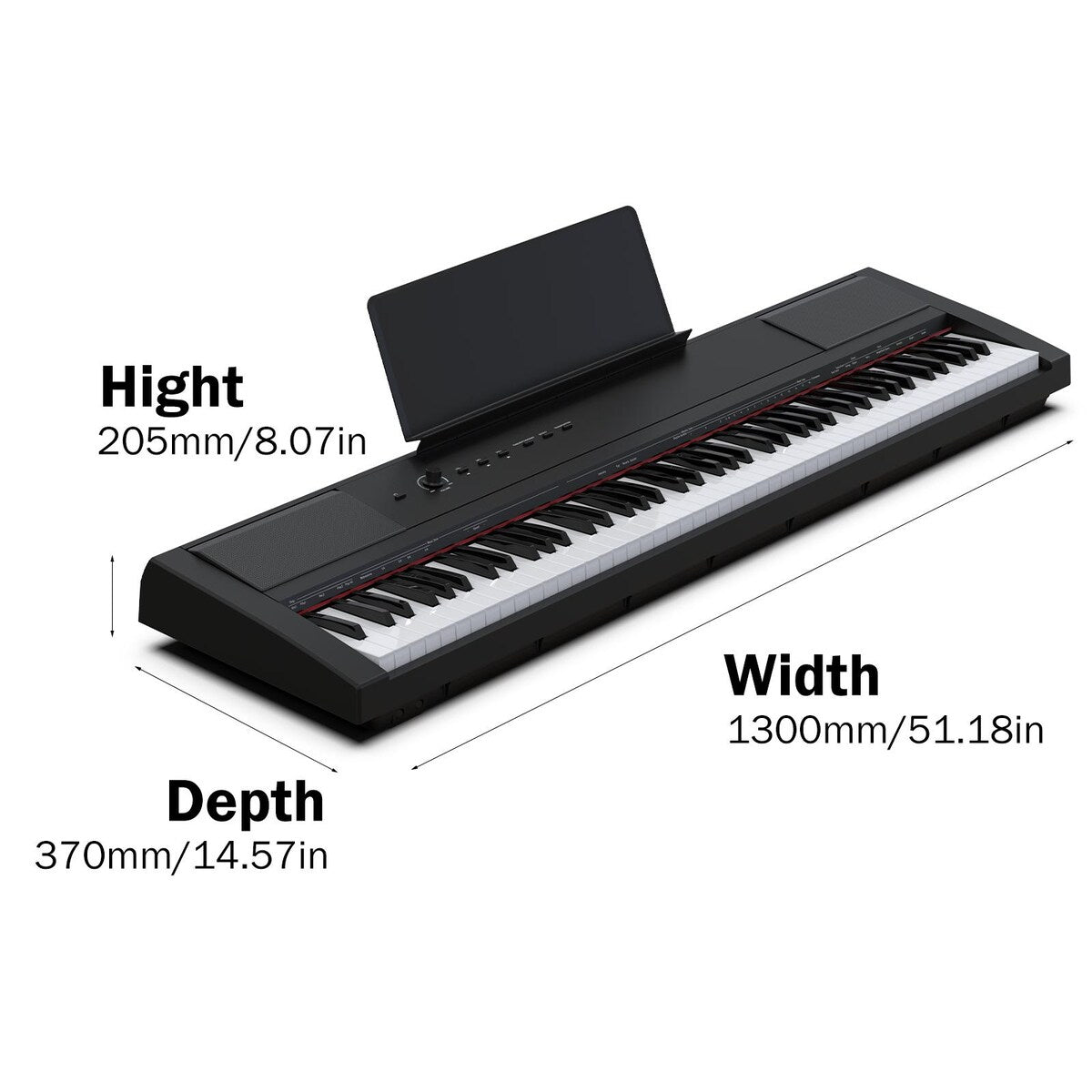 Protable Full Size 88 Key Semi-Weighted Electric Digital Keyboard Piano - 88 Key