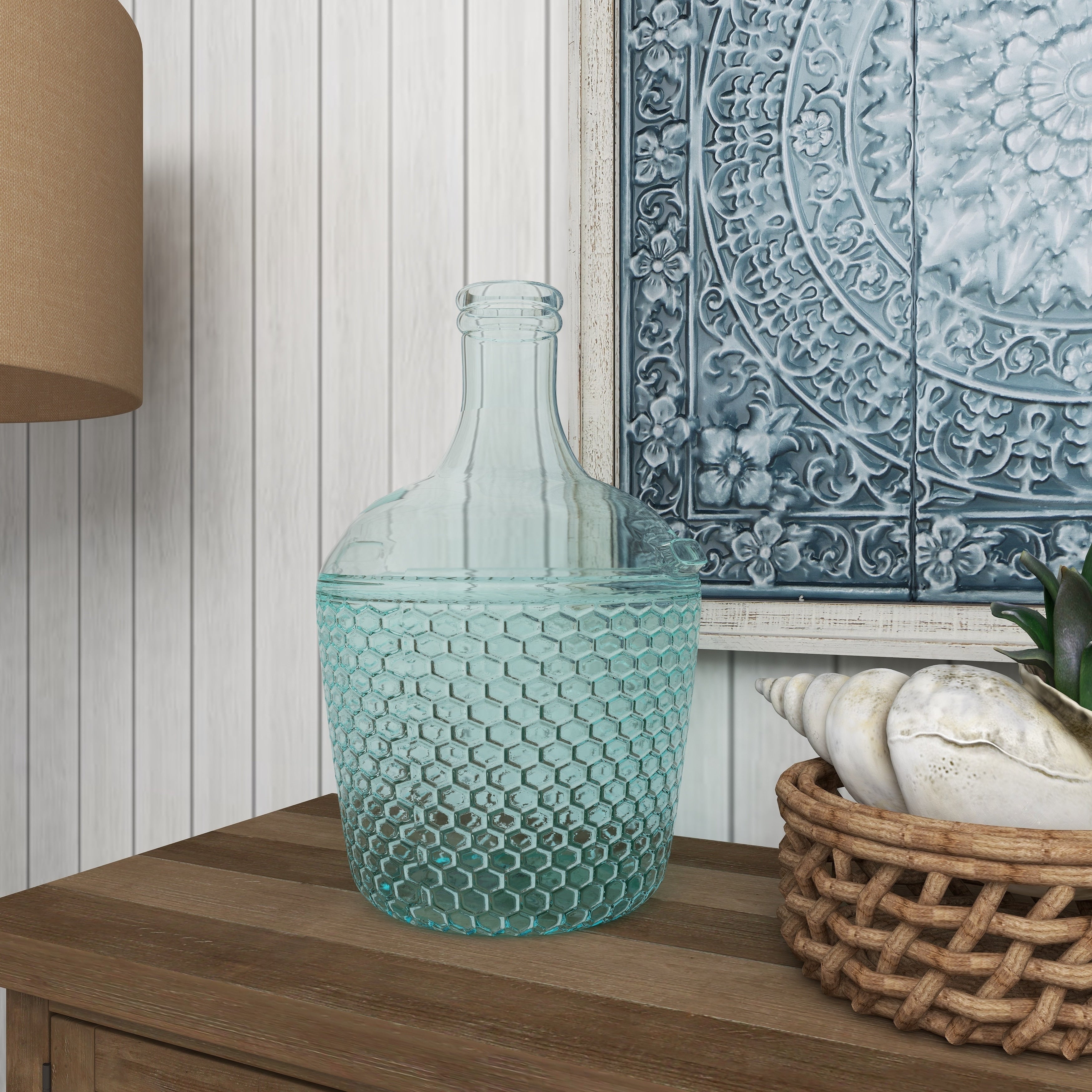 Recycled Glass Bottle Vase Collection Made in Spain - Multiple Sizes - Clear, Blue, Teal, Green