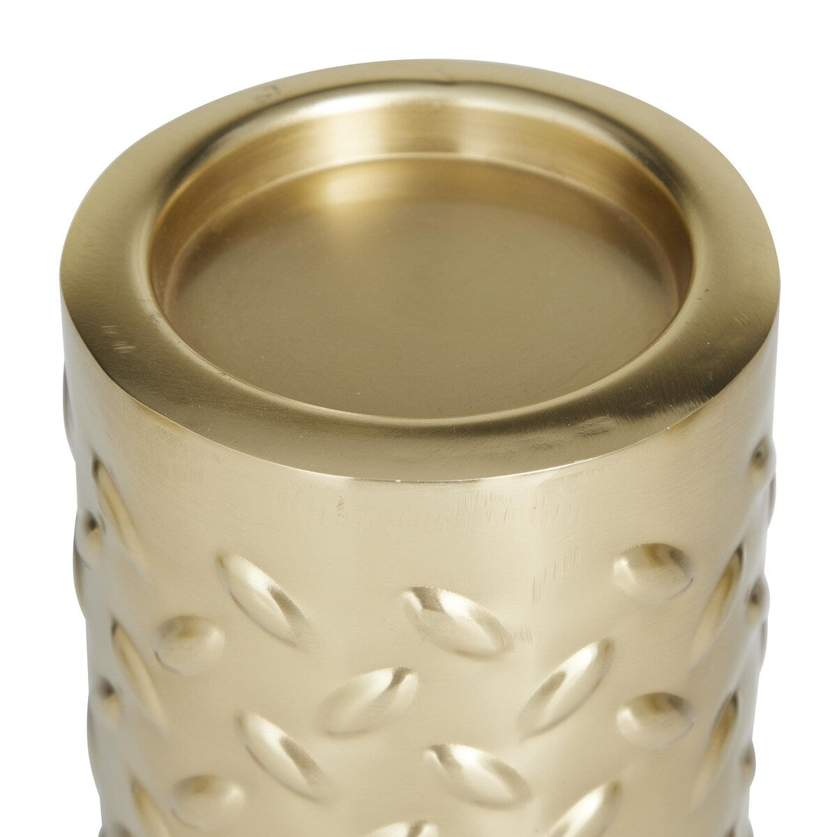 Metal Pillar Decorative Candle Holder with Studs - Set of 3 Silver or Gold - Roche River Decor